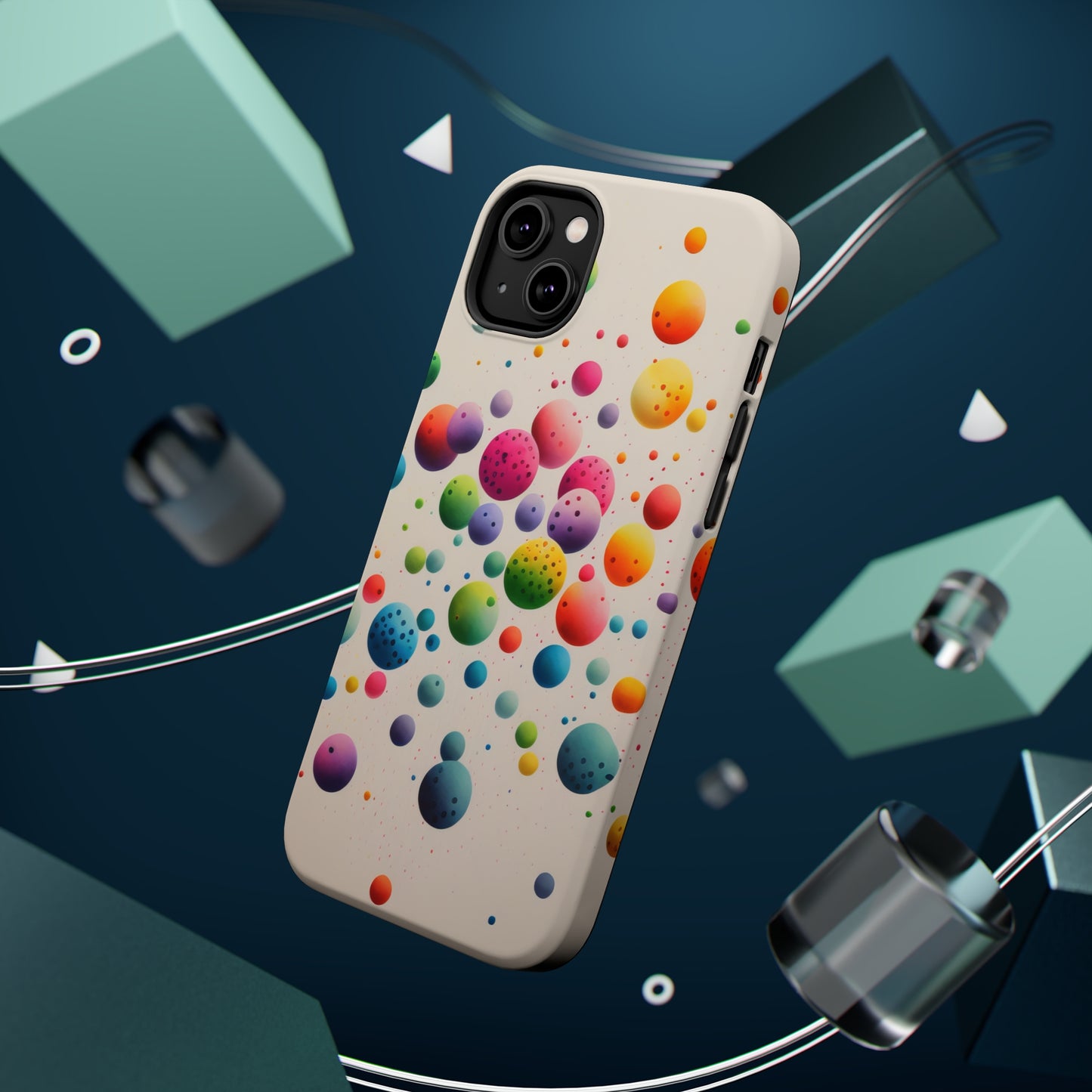 Rainbow Dots MagSafe Tough iPhone Case