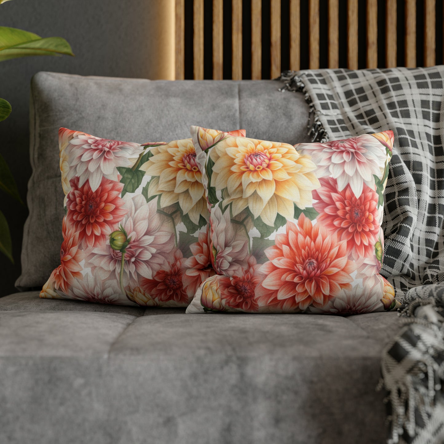 Dahlias Square Pillow Case