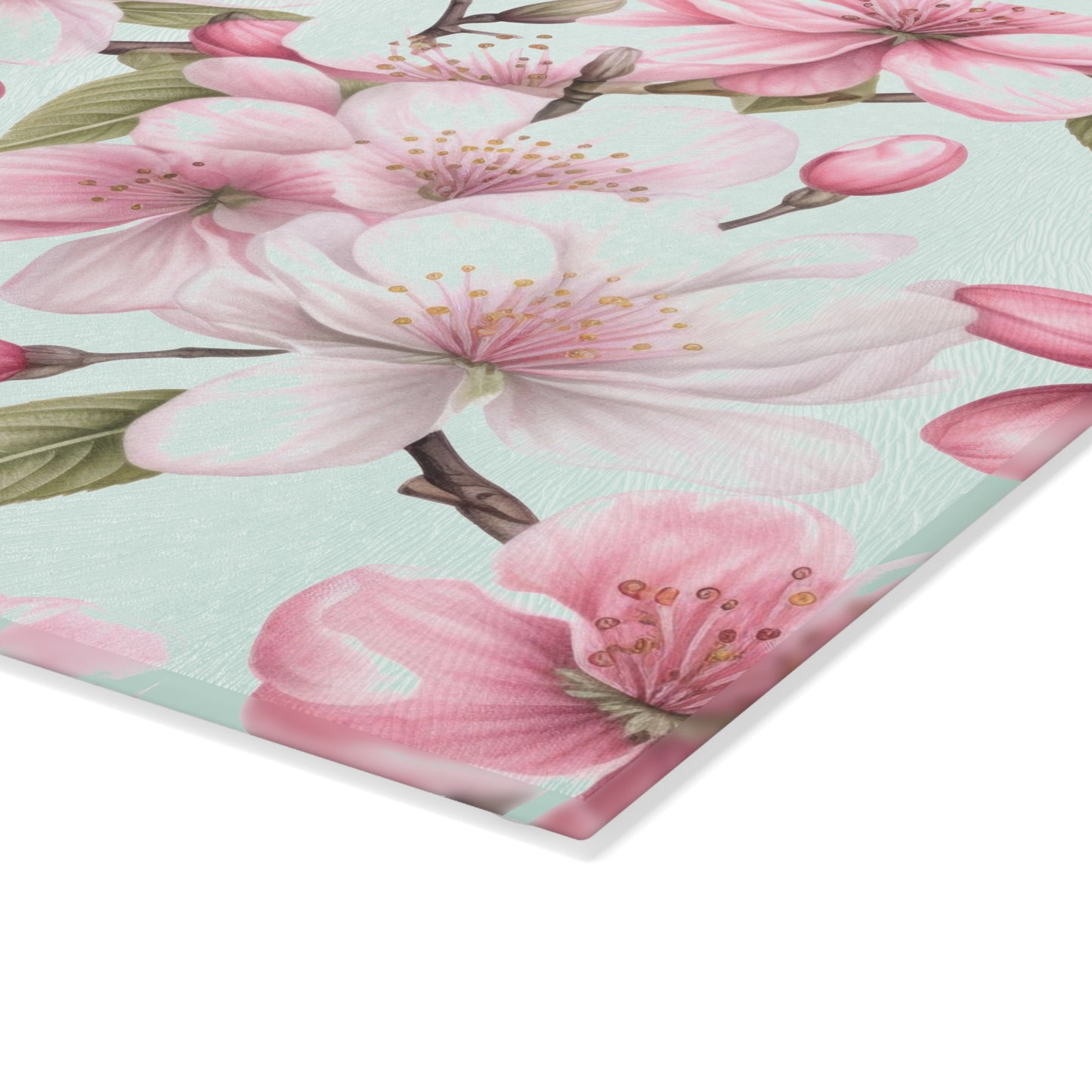 Cherry Blossoms Glass Cutting Board