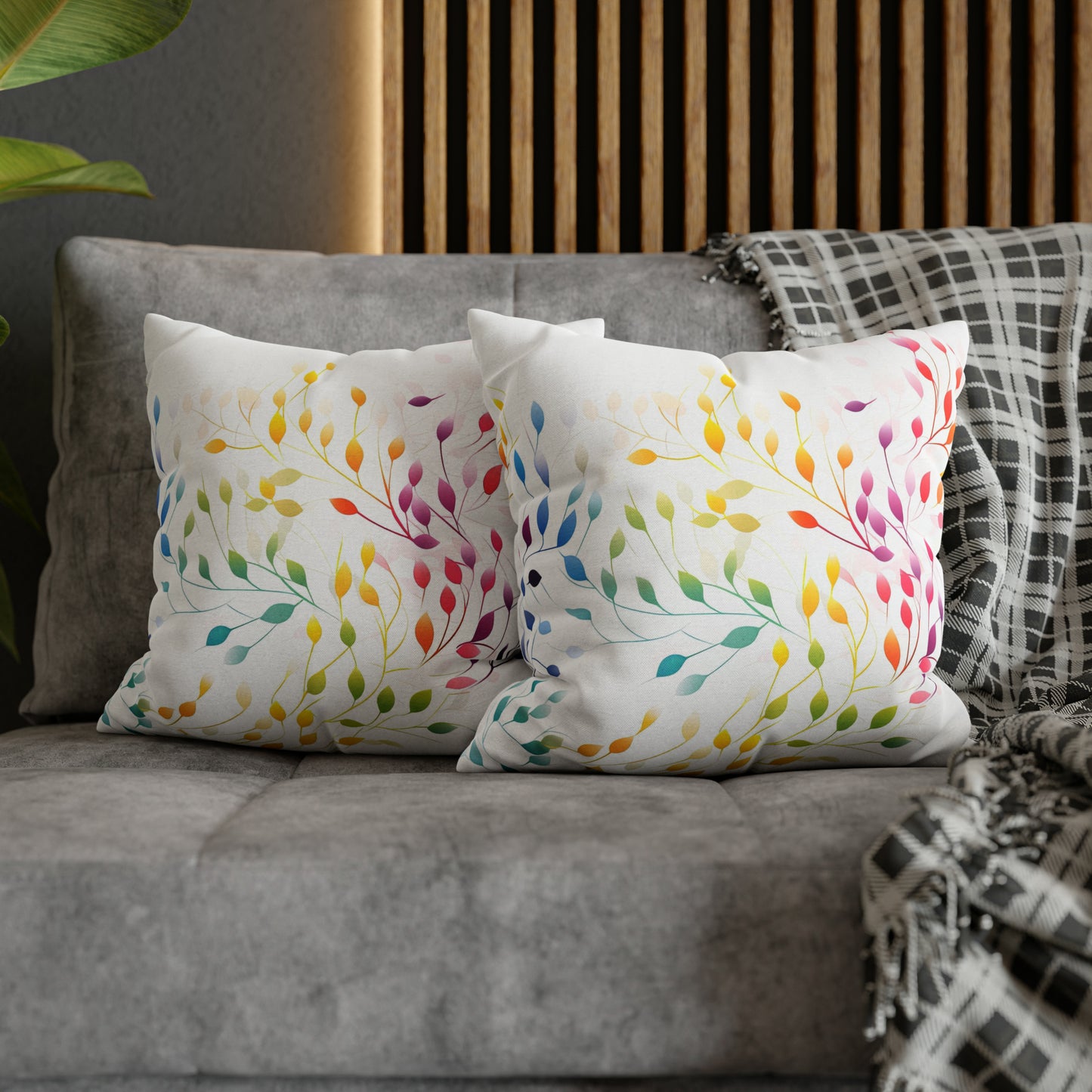 Prismatic Vines Square Pillow Case