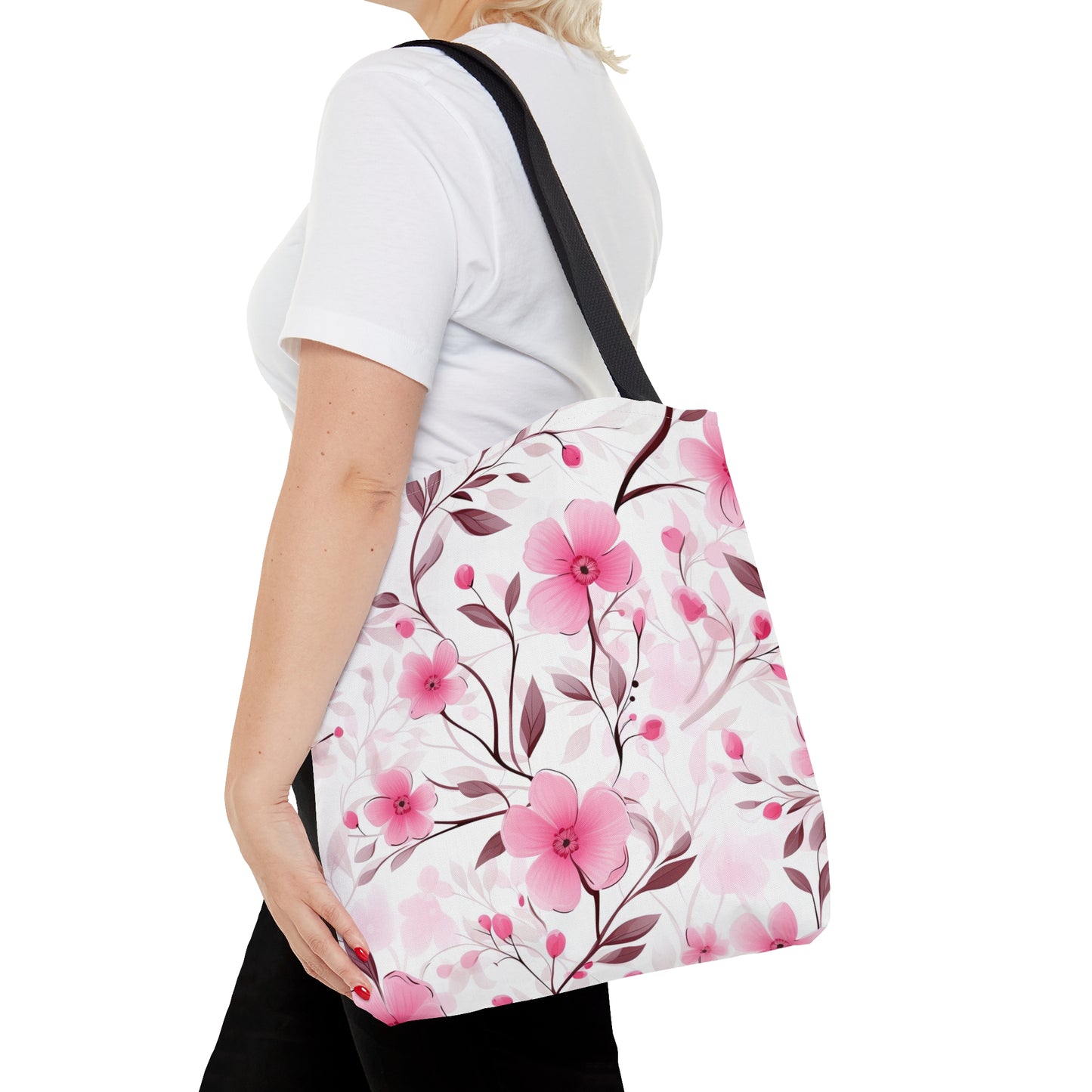 Pink Whimsy Wildflowers Tote Bag