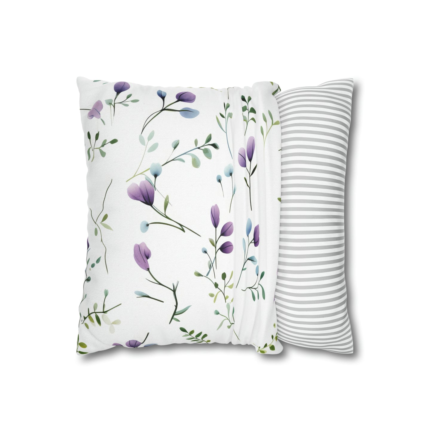 Dainty Purple Wildflowers Square Pillow Case