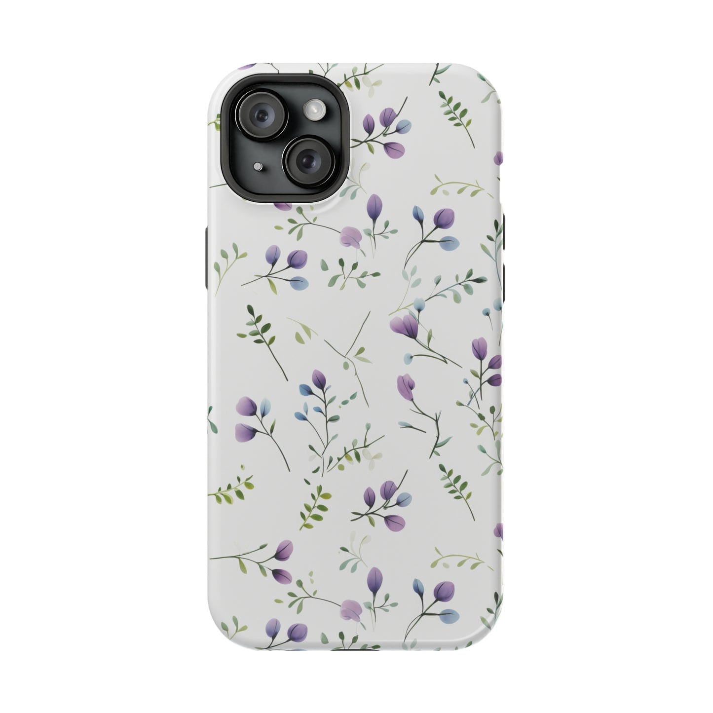 Dainty Purple Wildflowers MagSafe Tough iPhone Case