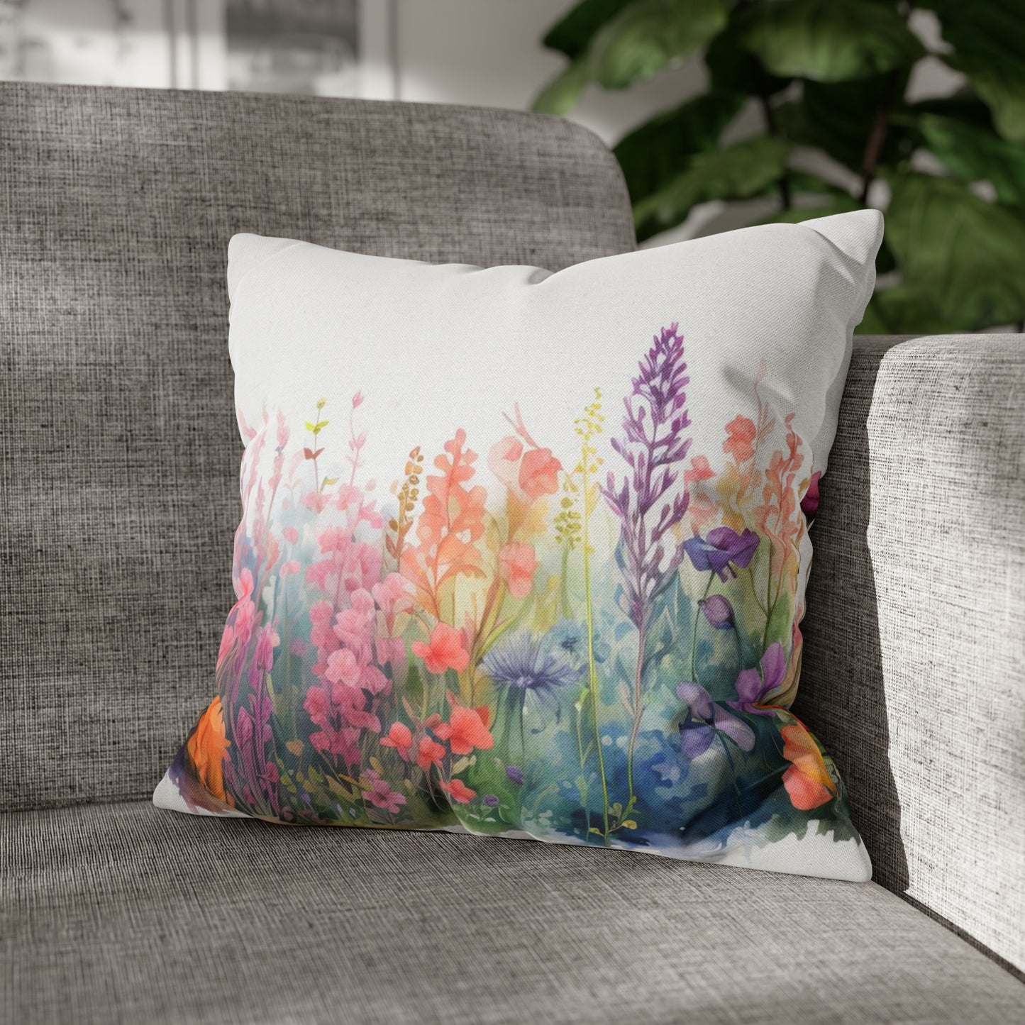 Meadow Wildflowers Square Pillow Case