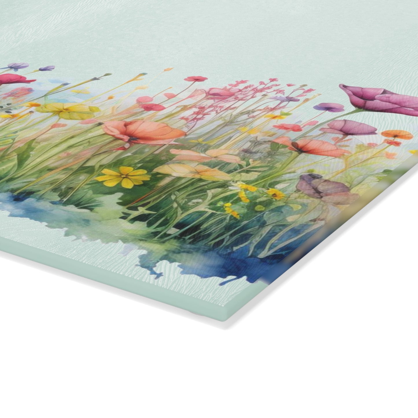 Meadow Wildflowers Glass Cutting Board