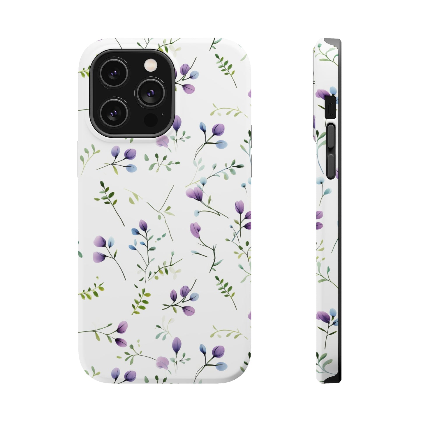 Dainty Purple Wildflowers MagSafe Tough iPhone Case