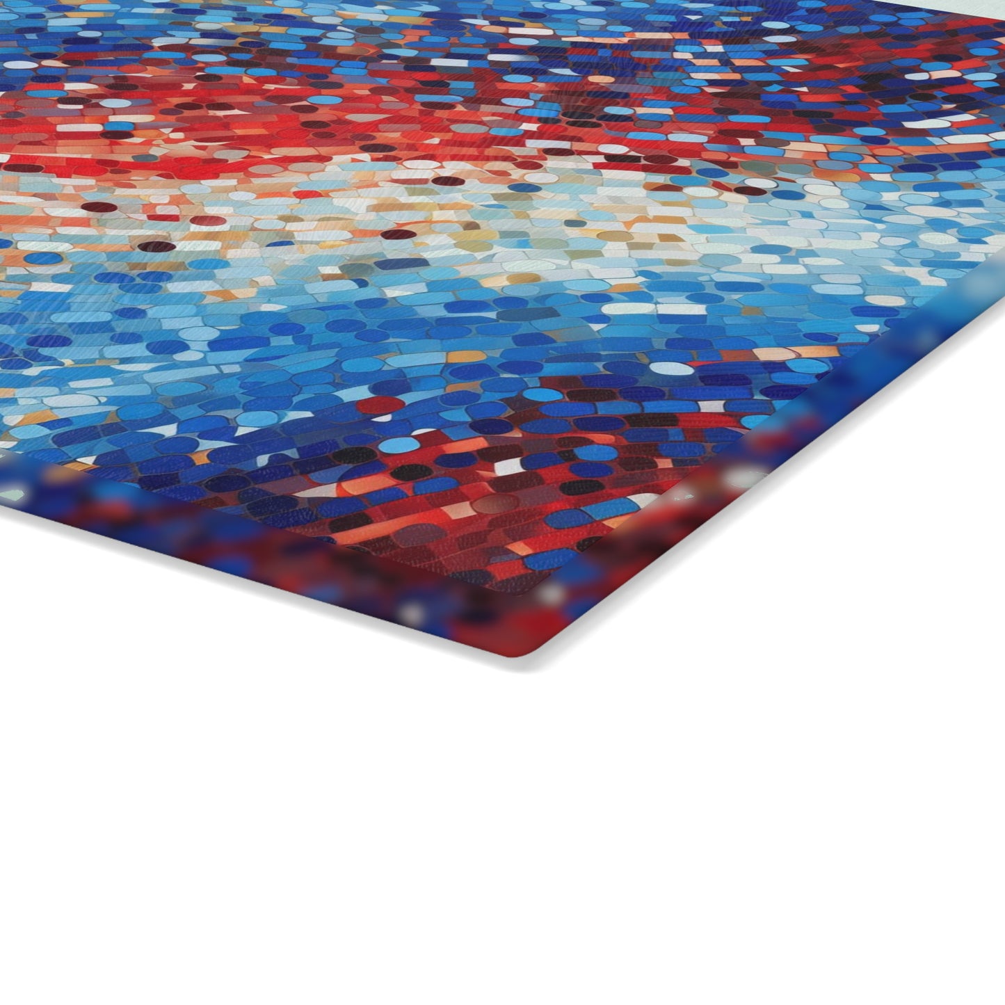 Red, White and Blue Glass Cutting Board