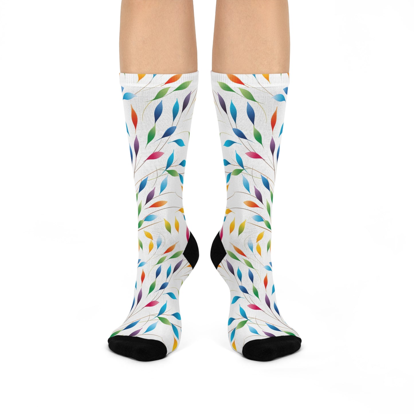 Rainbow Leaves Cushioned Crew Socks