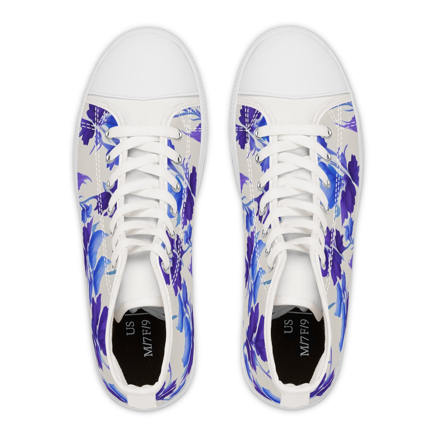 Purple Floral Women's High Top Sneakers