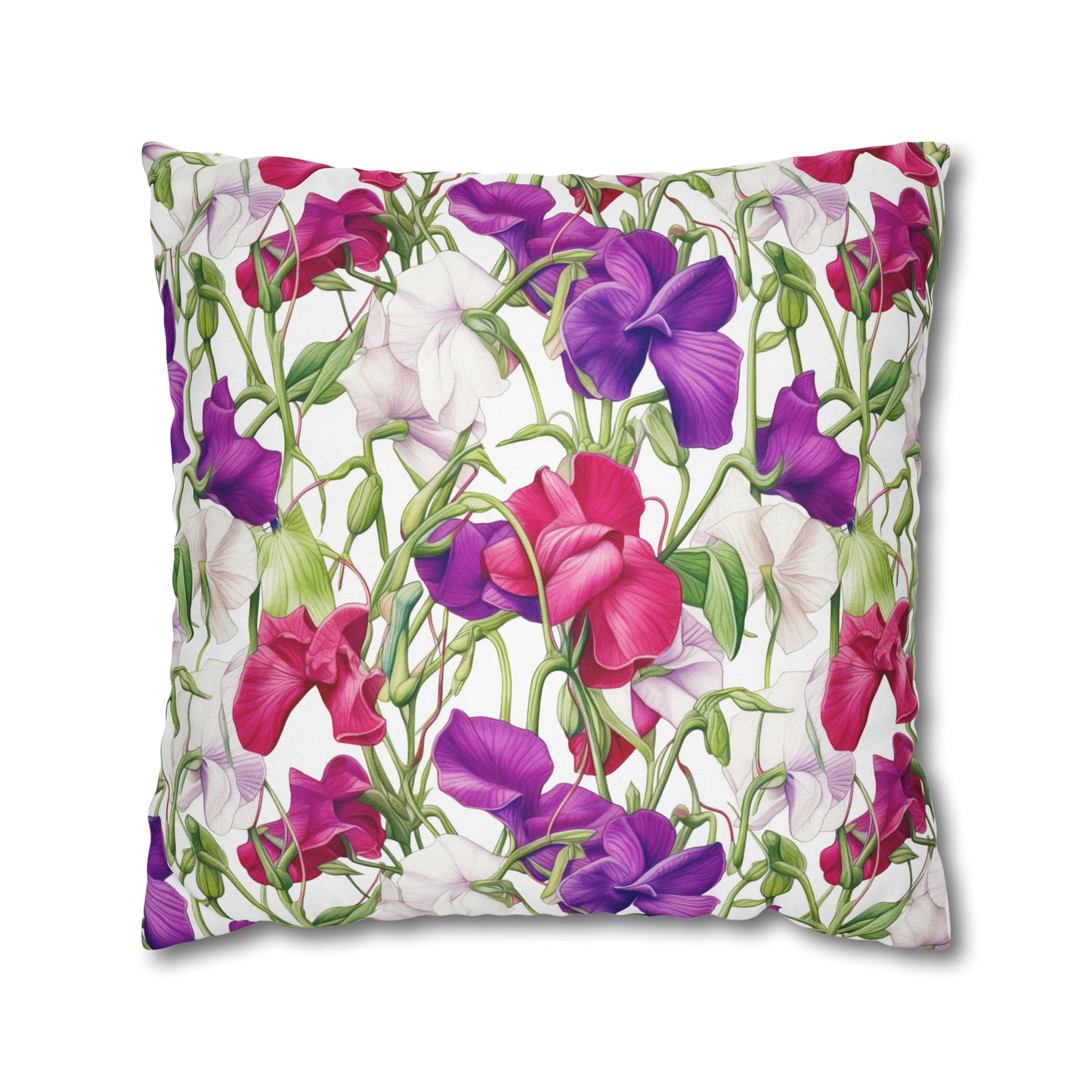 Sweetpeas Square Pillow Case