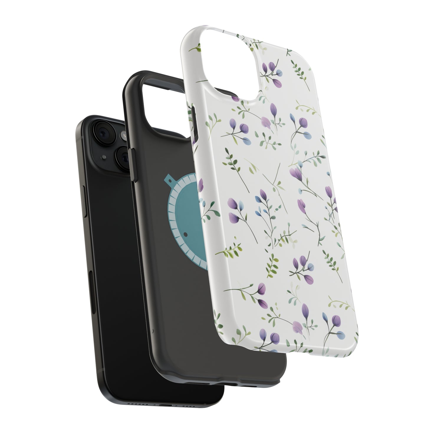 Dainty Purple Wildflowers MagSafe Tough iPhone Case