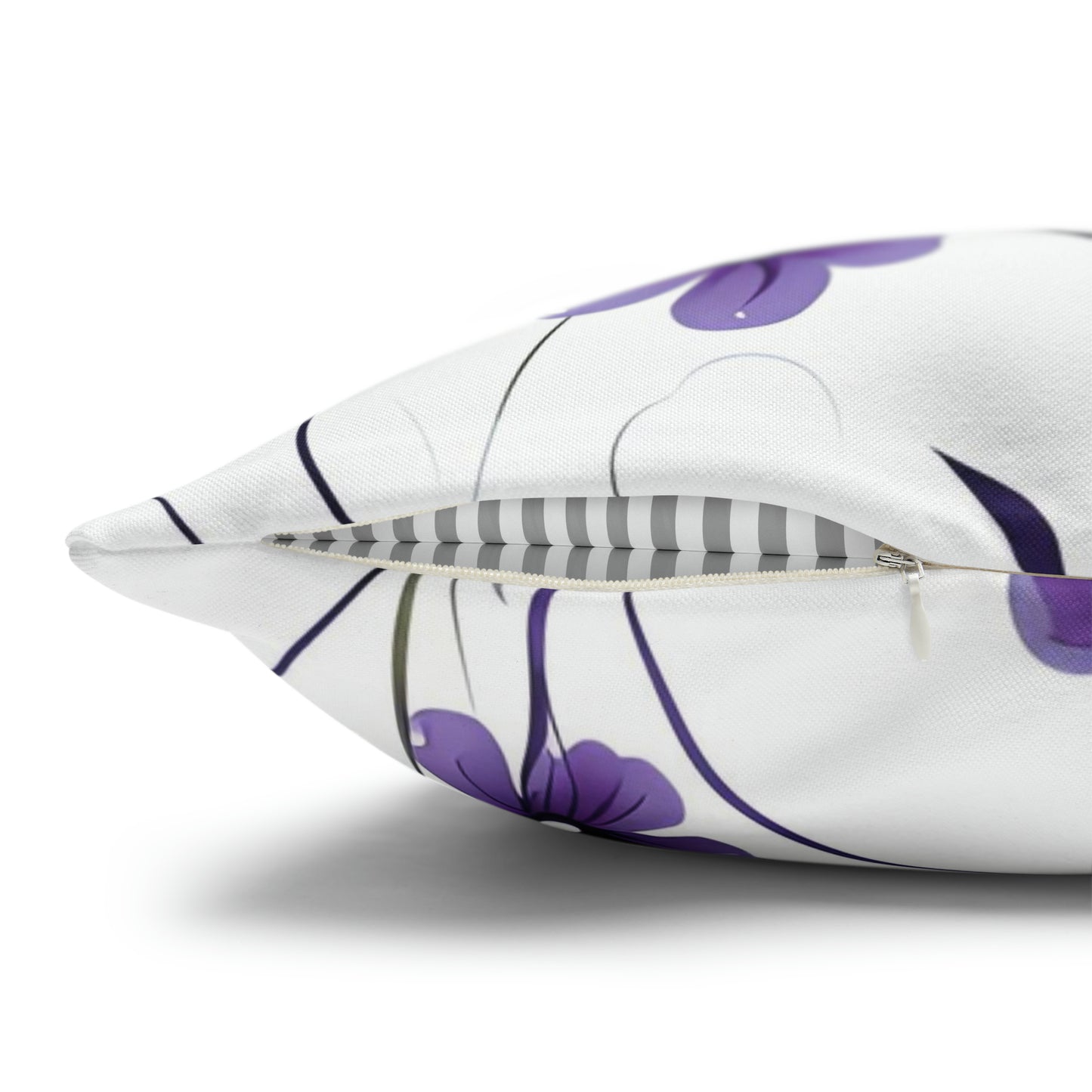Purple Whimsy Wildflowers Square Pillow Case