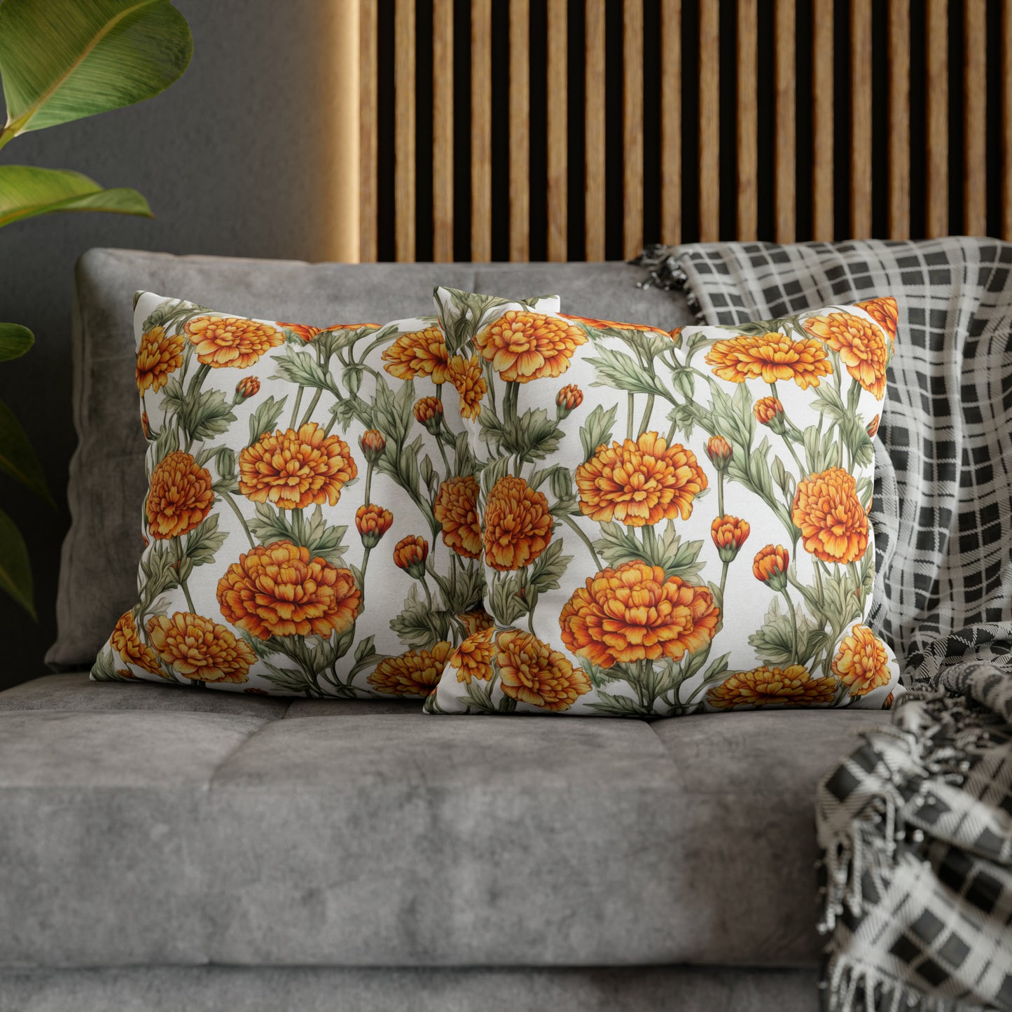 Marigolds Square Pillow Case
