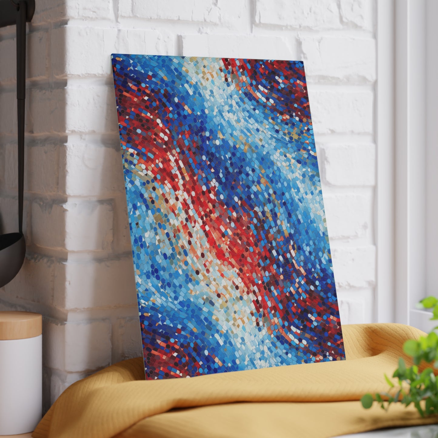Red, White and Blue Glass Cutting Board