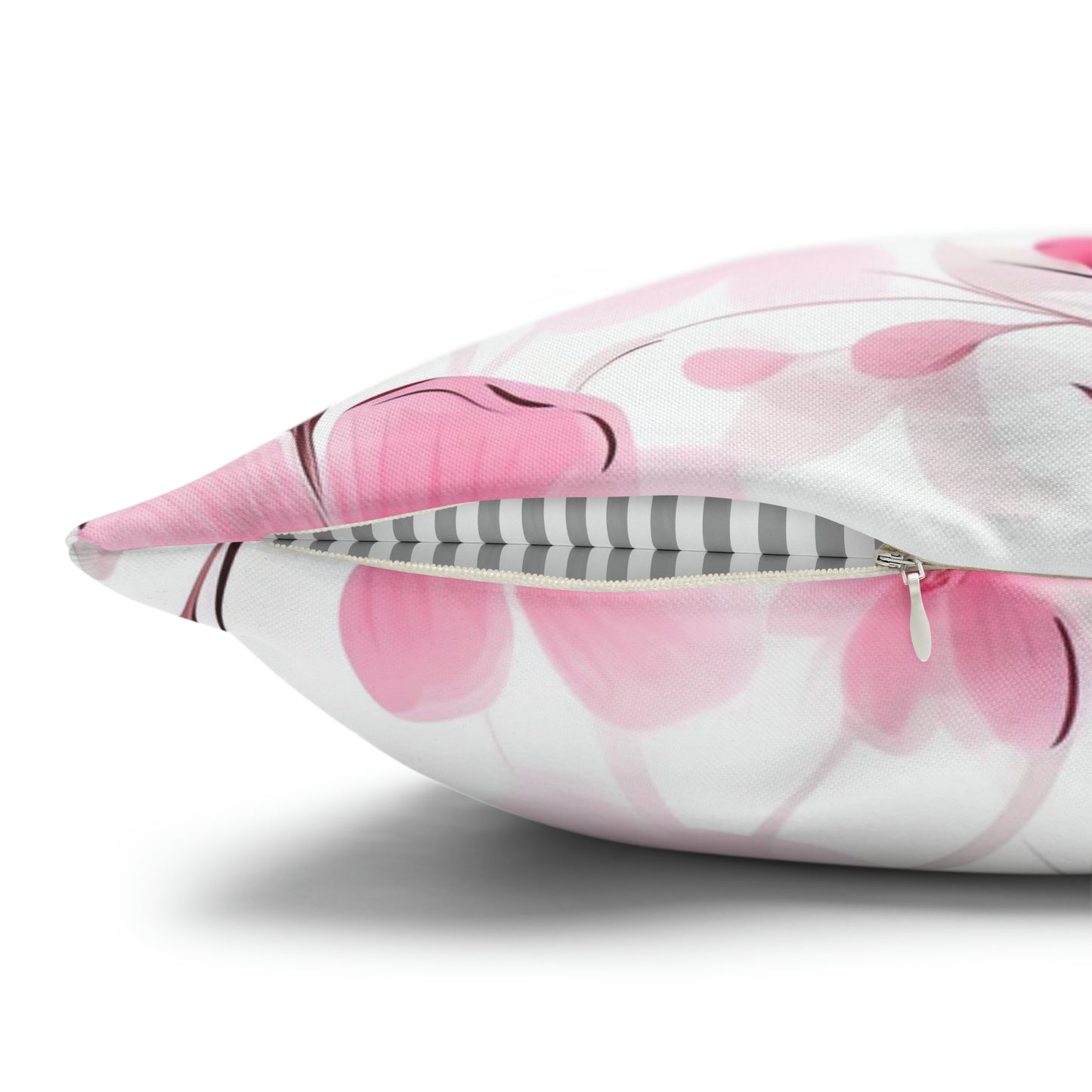 Pink Whimsy Wildflowers Square Pillow Case