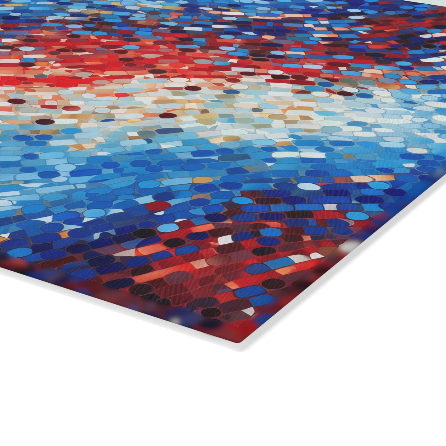 Red, White and Blue Glass Cutting Board