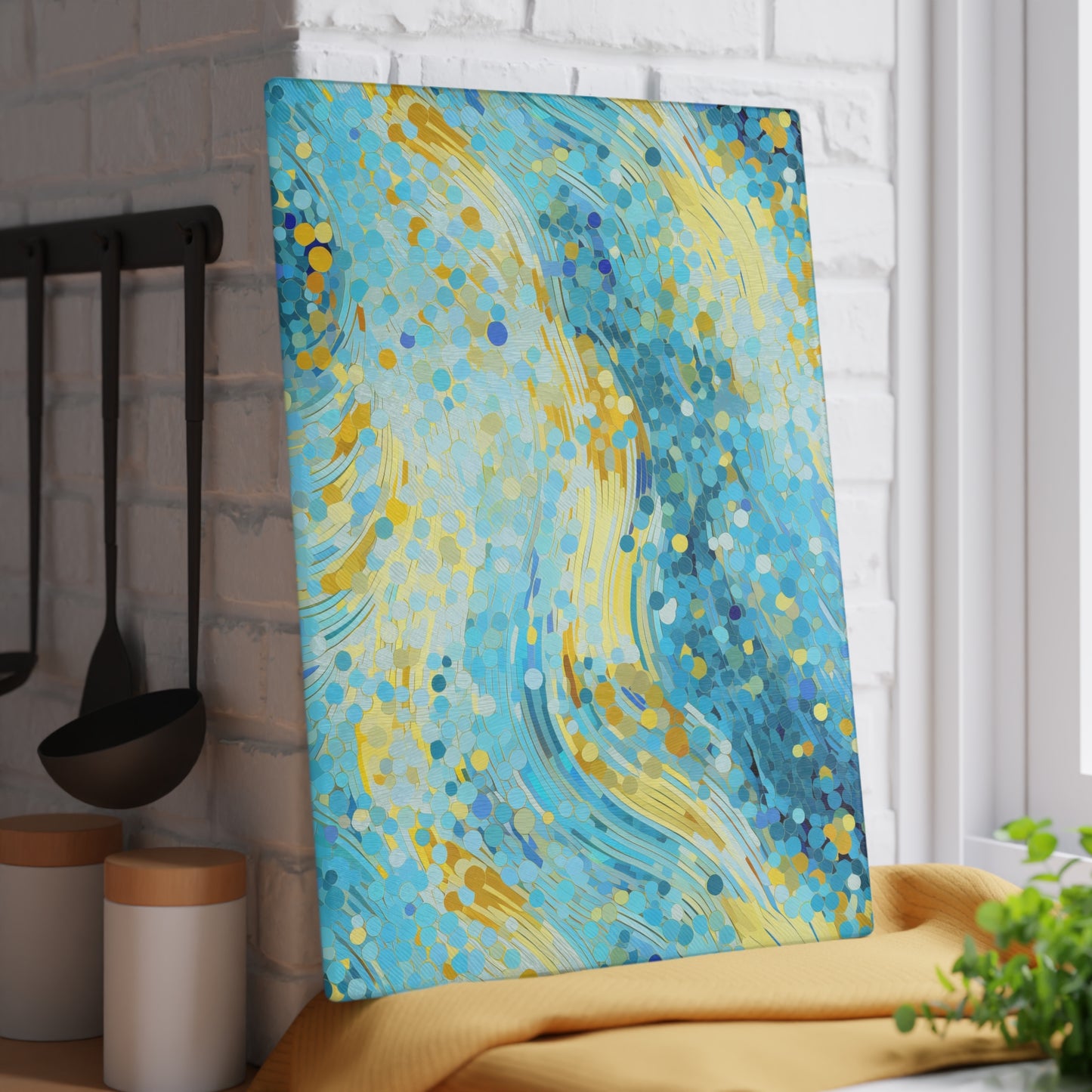 River of Gold Mosaic Glass Cutting Board