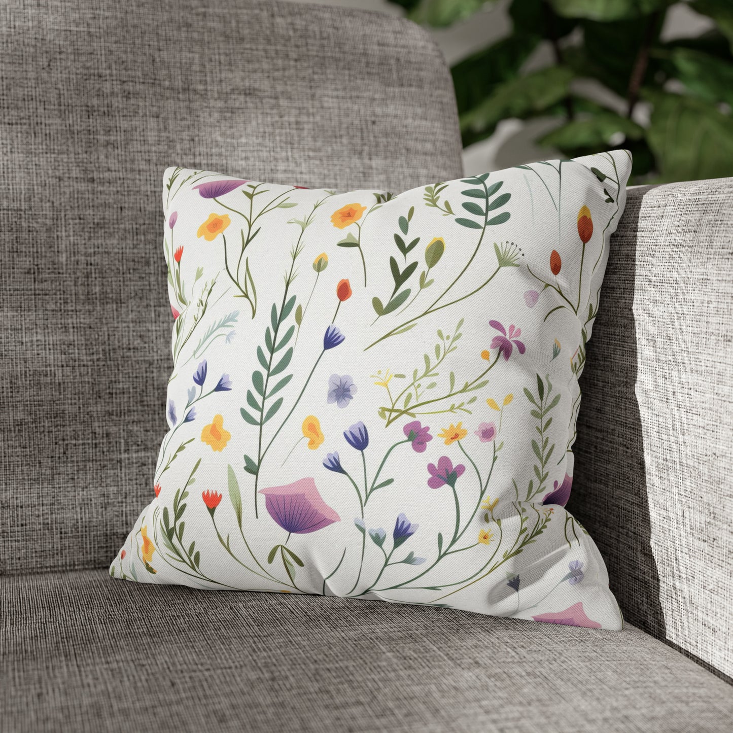 Dainty Wildflowers Square Pillow Case