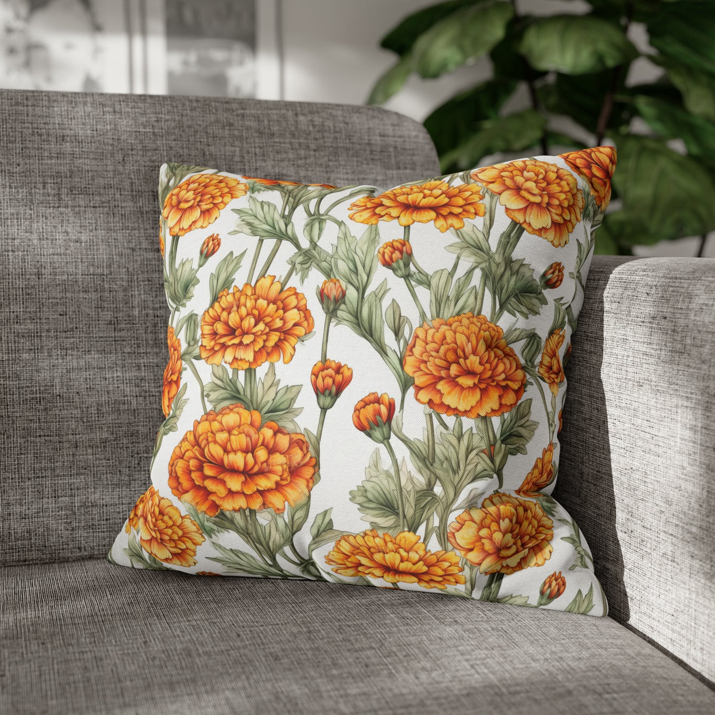 Marigolds Square Pillow Case
