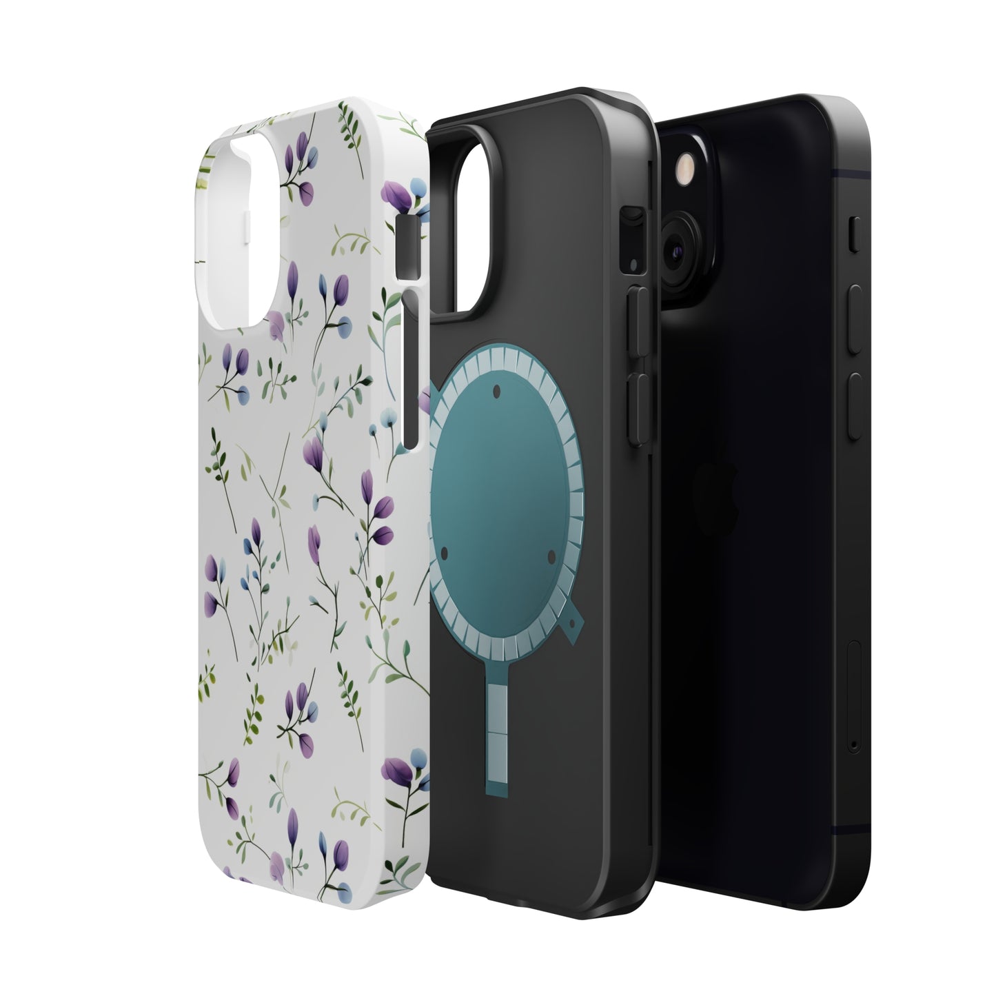 Dainty Purple Wildflowers MagSafe Tough iPhone Case
