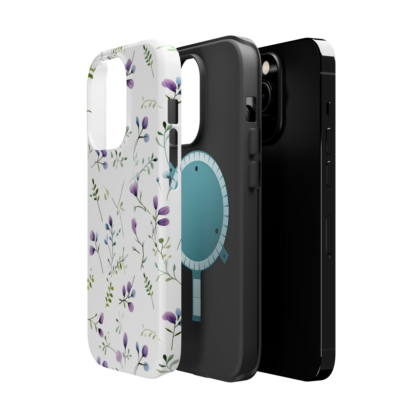 Dainty Purple Wildflowers MagSafe Tough iPhone Case