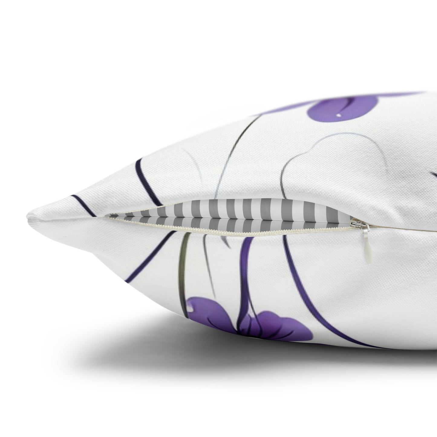 Purple Whimsy Wildflowers Square Pillow Case