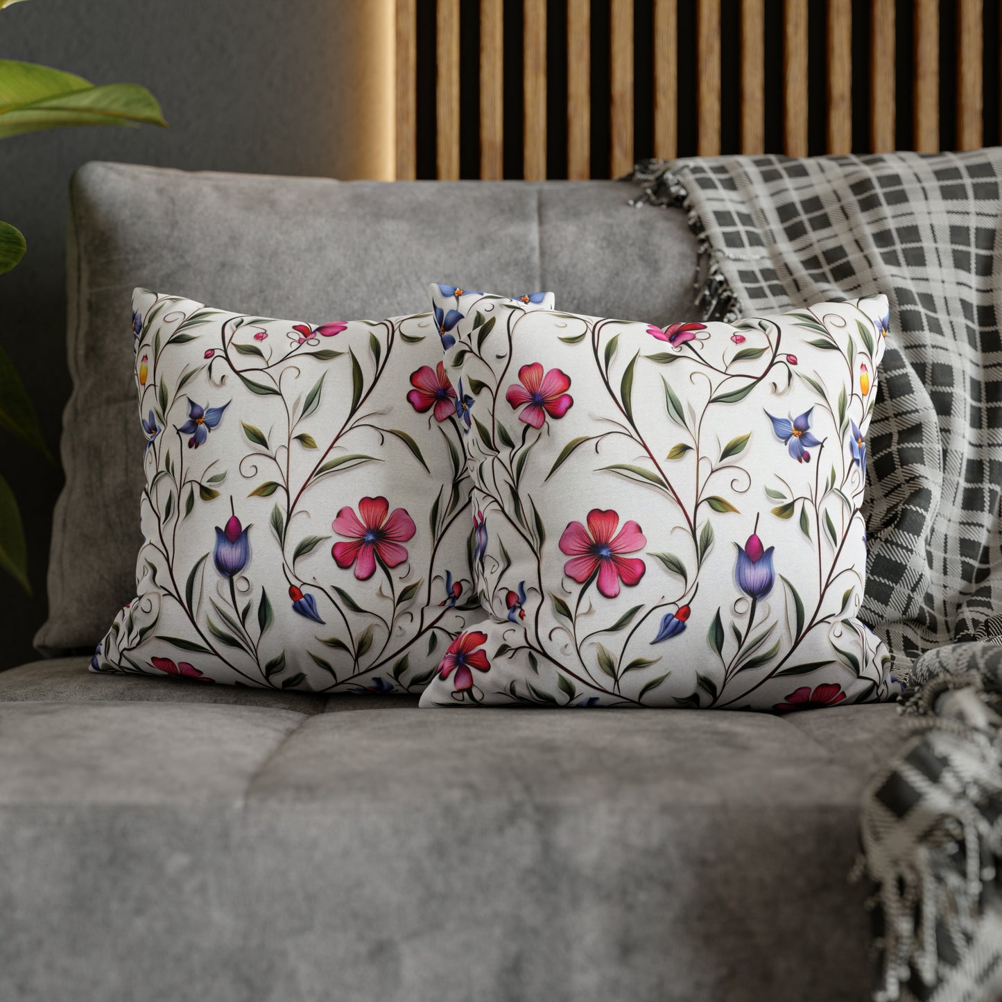 Fancy Flowers Square Pillow Case