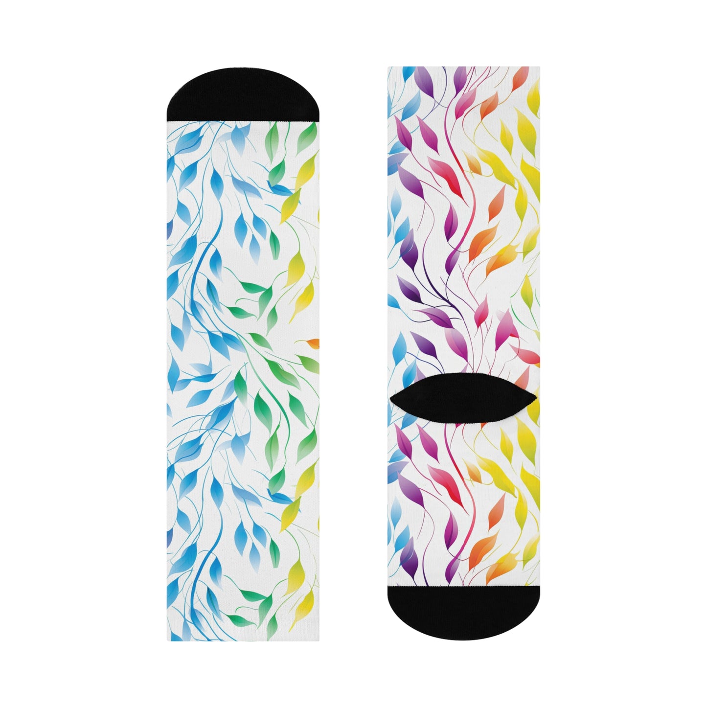 Rainbow Vines Cushioned Crew Socks