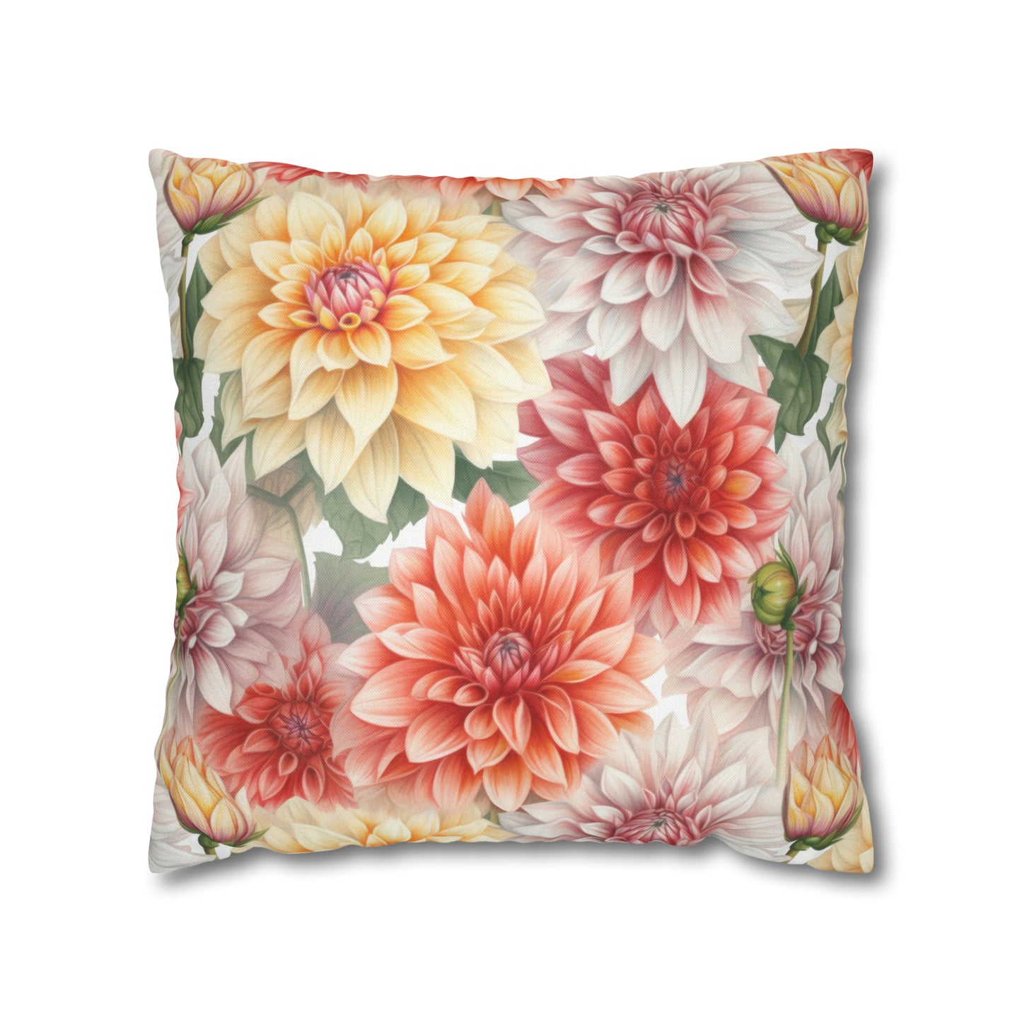 Dahlias Square Pillow Case