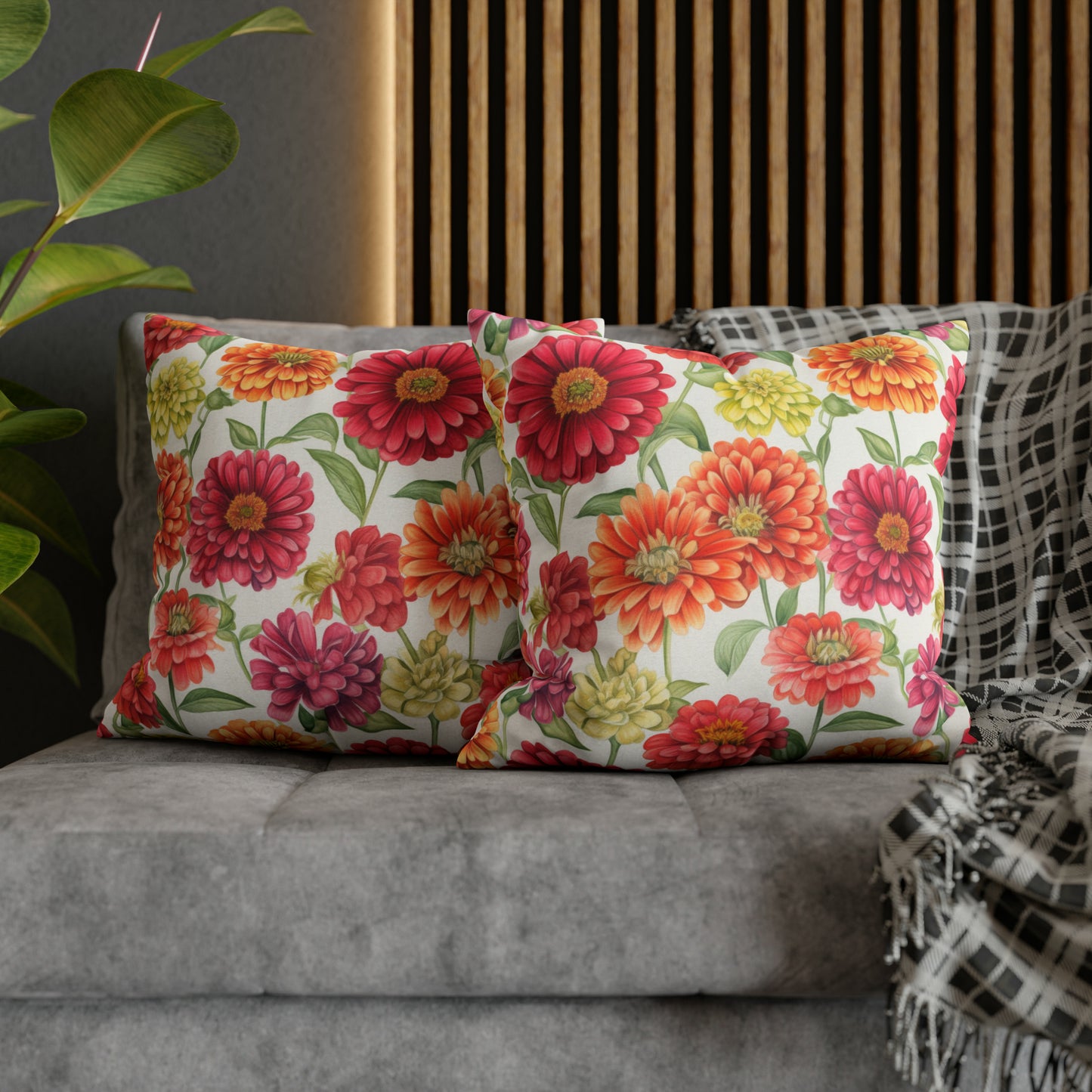 Zinnias Square Pillow Case