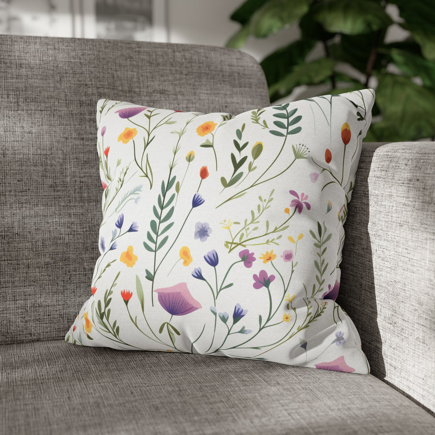 Dainty Wildflowers Square Pillow Case