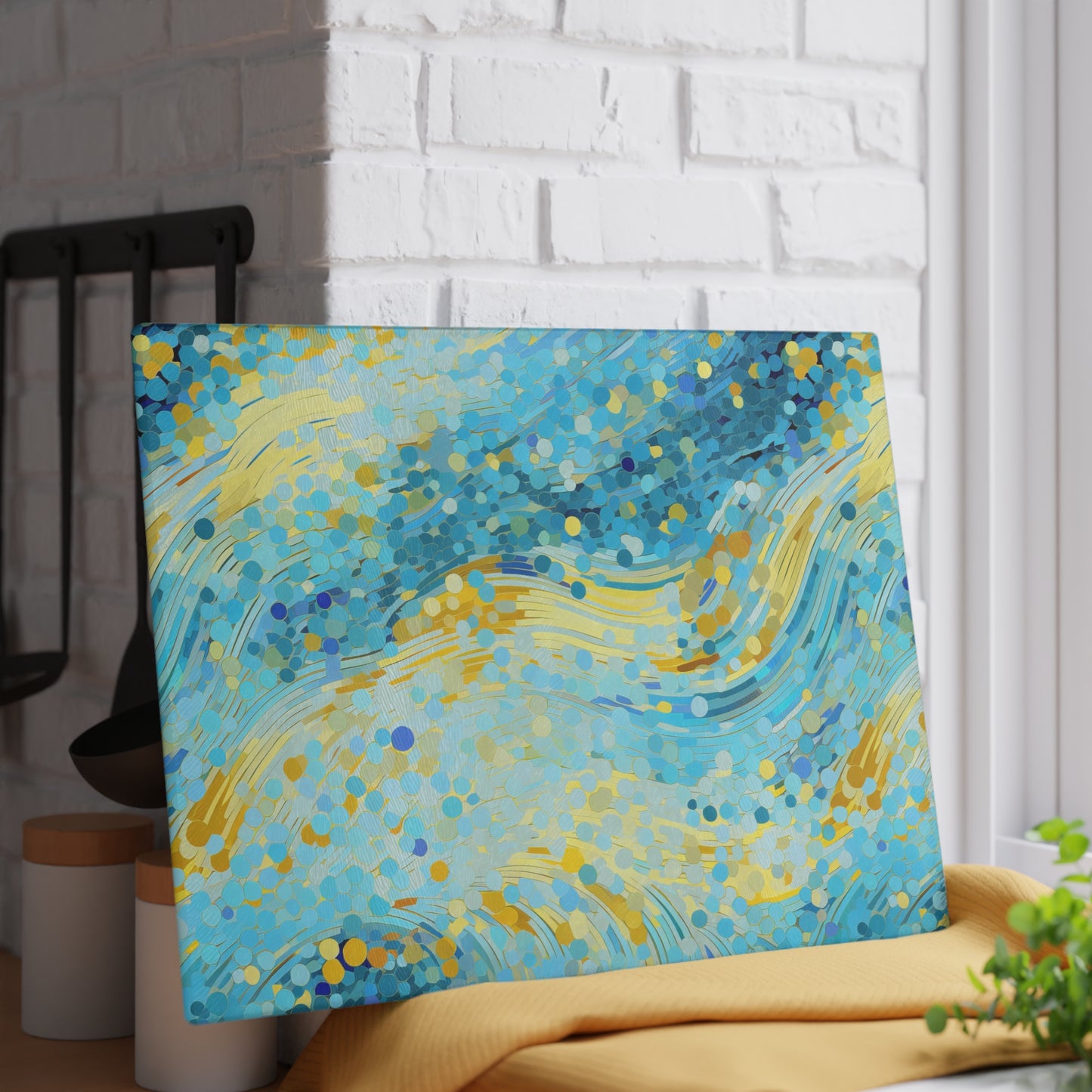 River of Gold Mosaic Glass Cutting Board