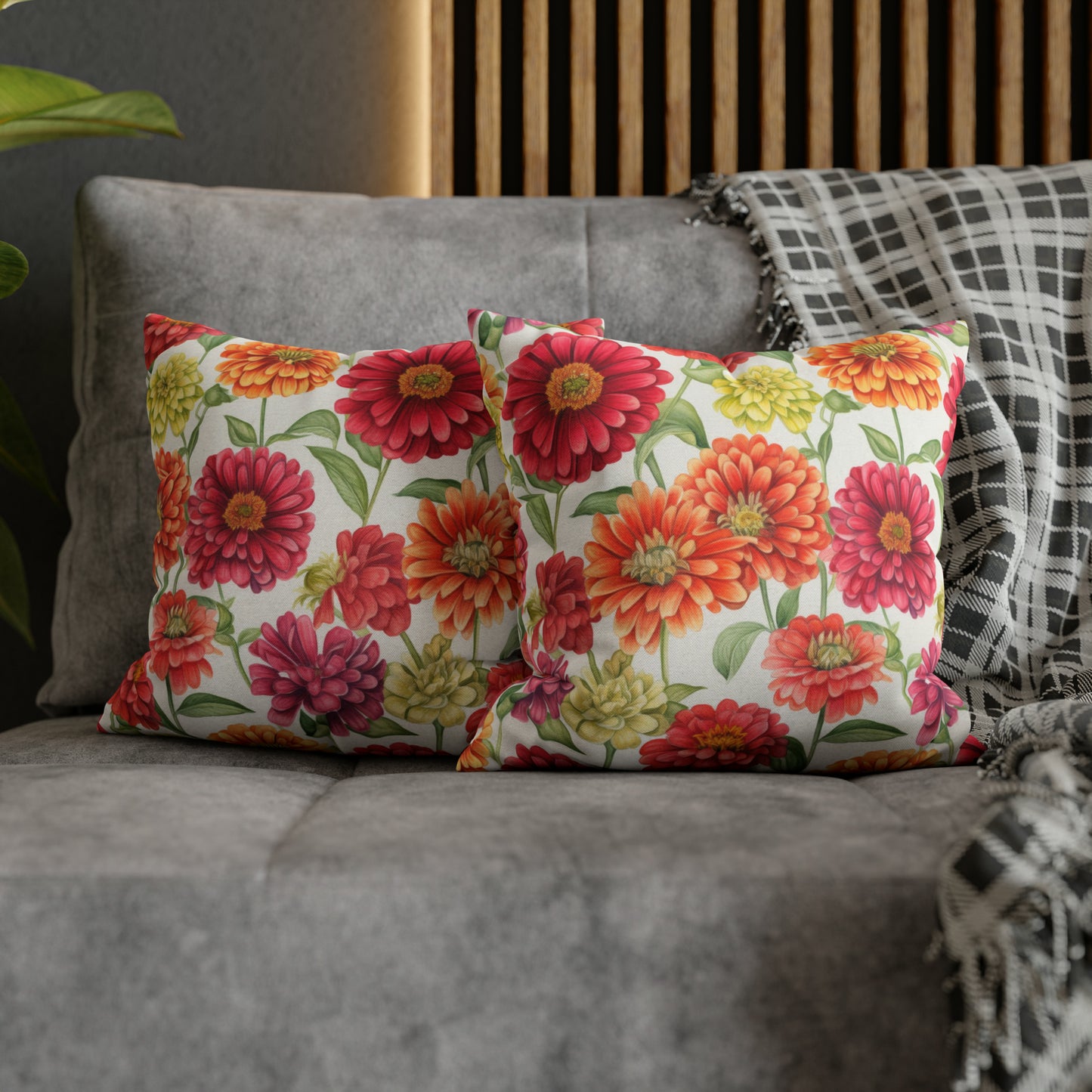 Zinnias Square Pillow Case