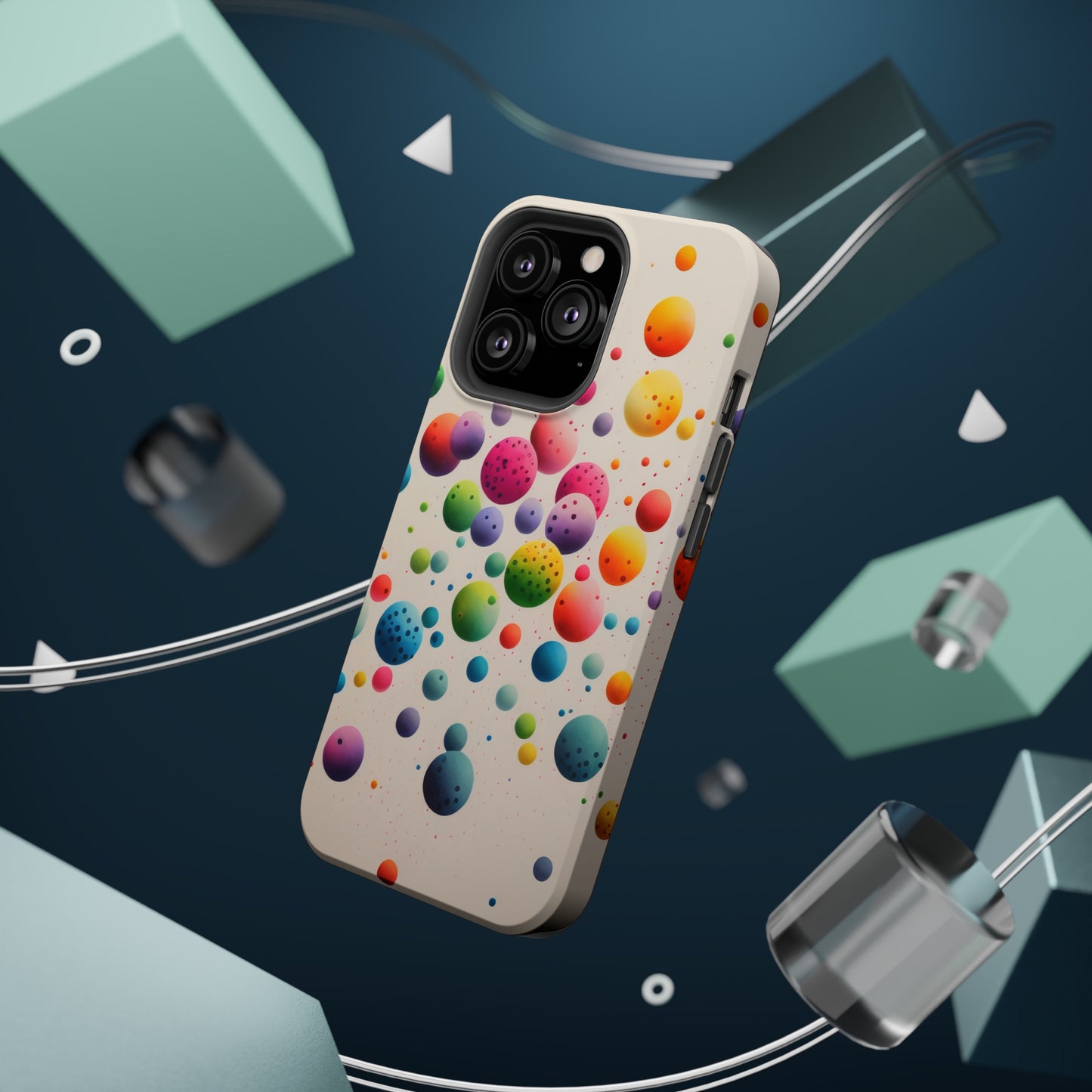 Rainbow Dots MagSafe Tough iPhone Case