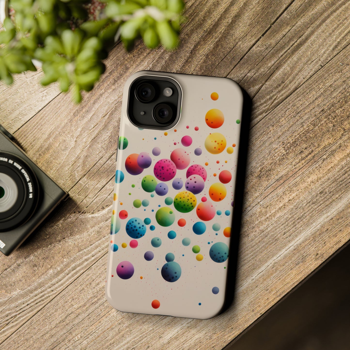 Rainbow Dots MagSafe Tough iPhone Case
