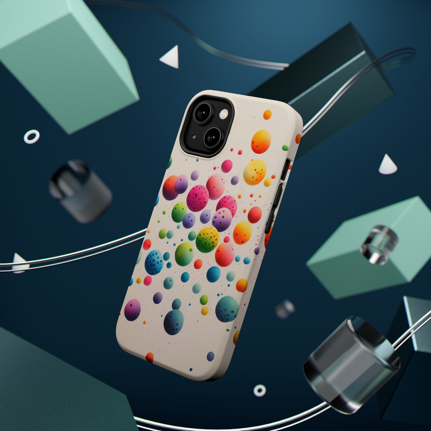 Rainbow Dots MagSafe Tough iPhone Case