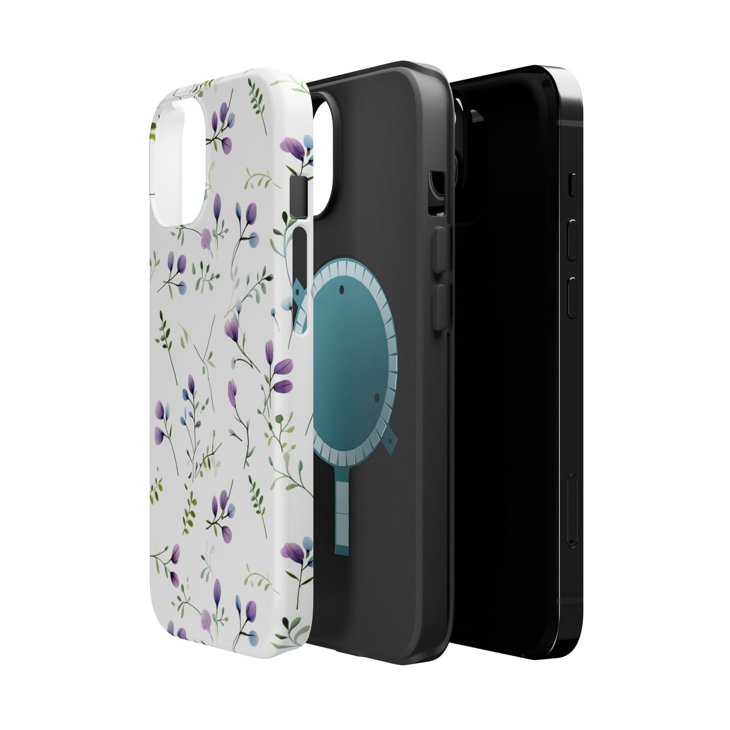 Dainty Purple Wildflowers MagSafe Tough iPhone Case