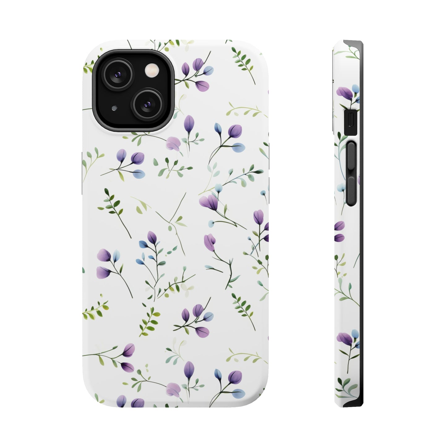 Dainty Purple Wildflowers MagSafe Tough iPhone Case