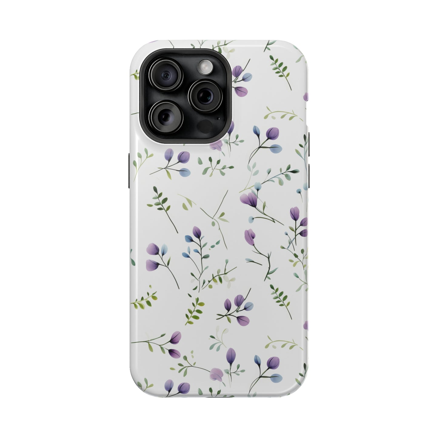 Dainty Purple Wildflowers MagSafe Tough iPhone Case