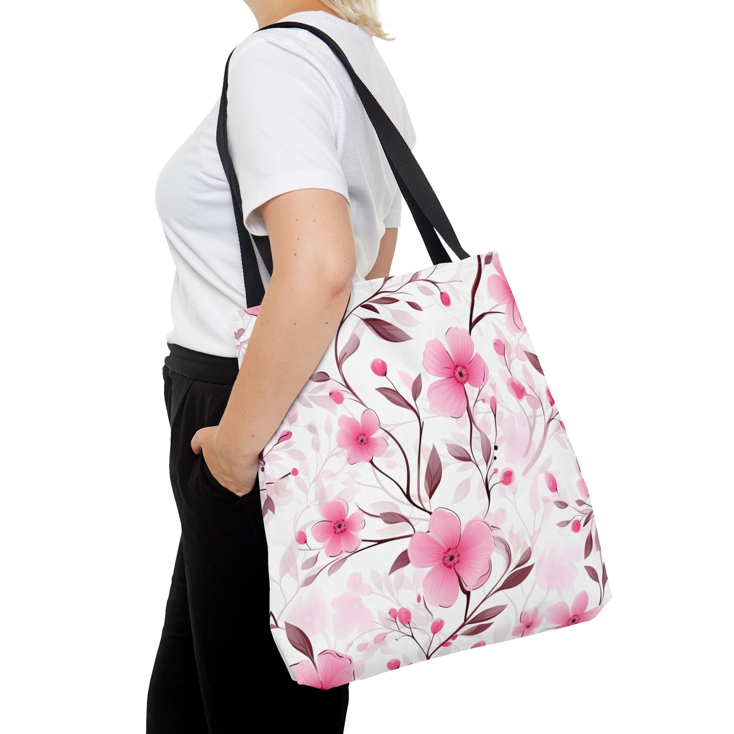 Pink Whimsy Wildflowers Tote Bag