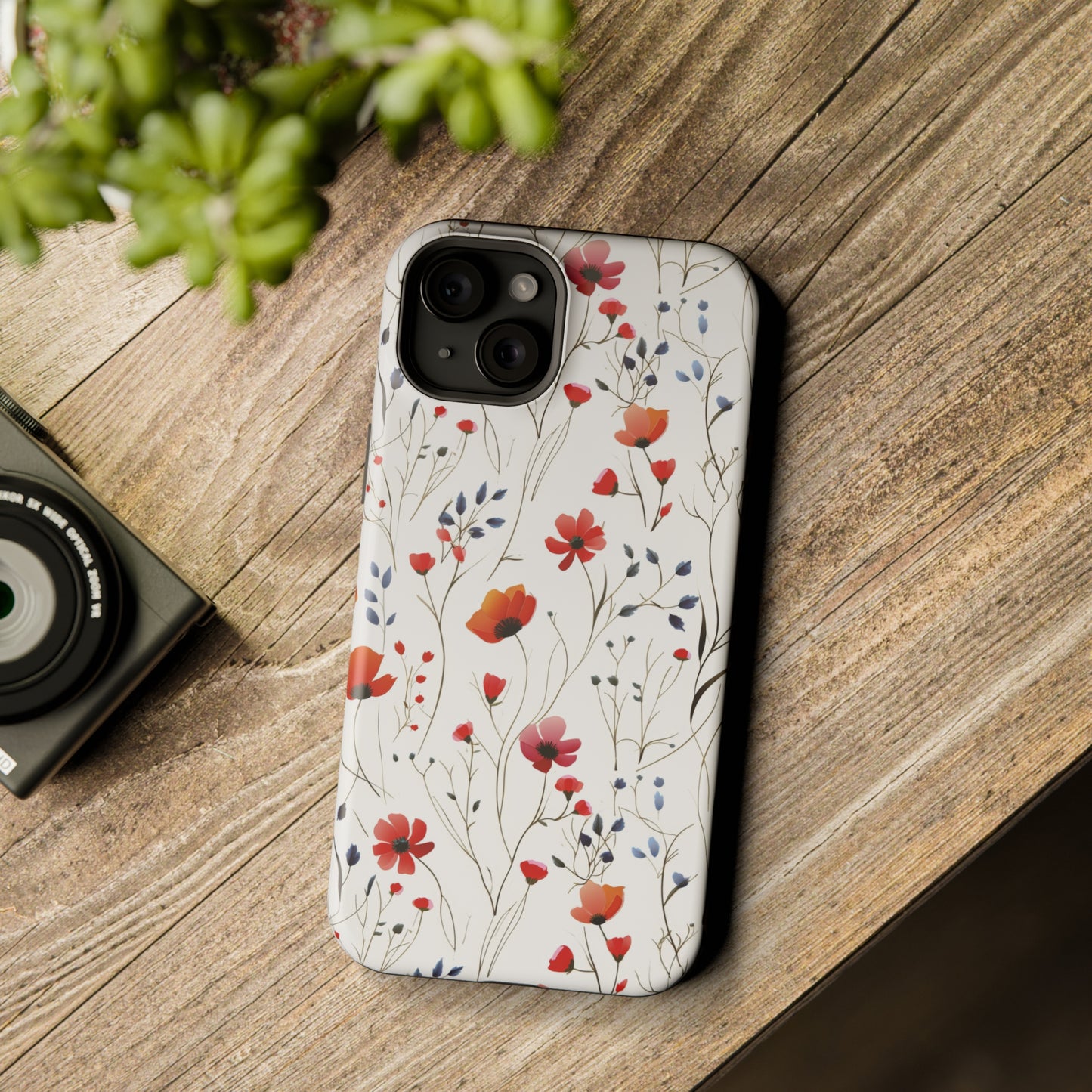 Dainty Coral Wildflowers MagSafe Tough iPhone Case