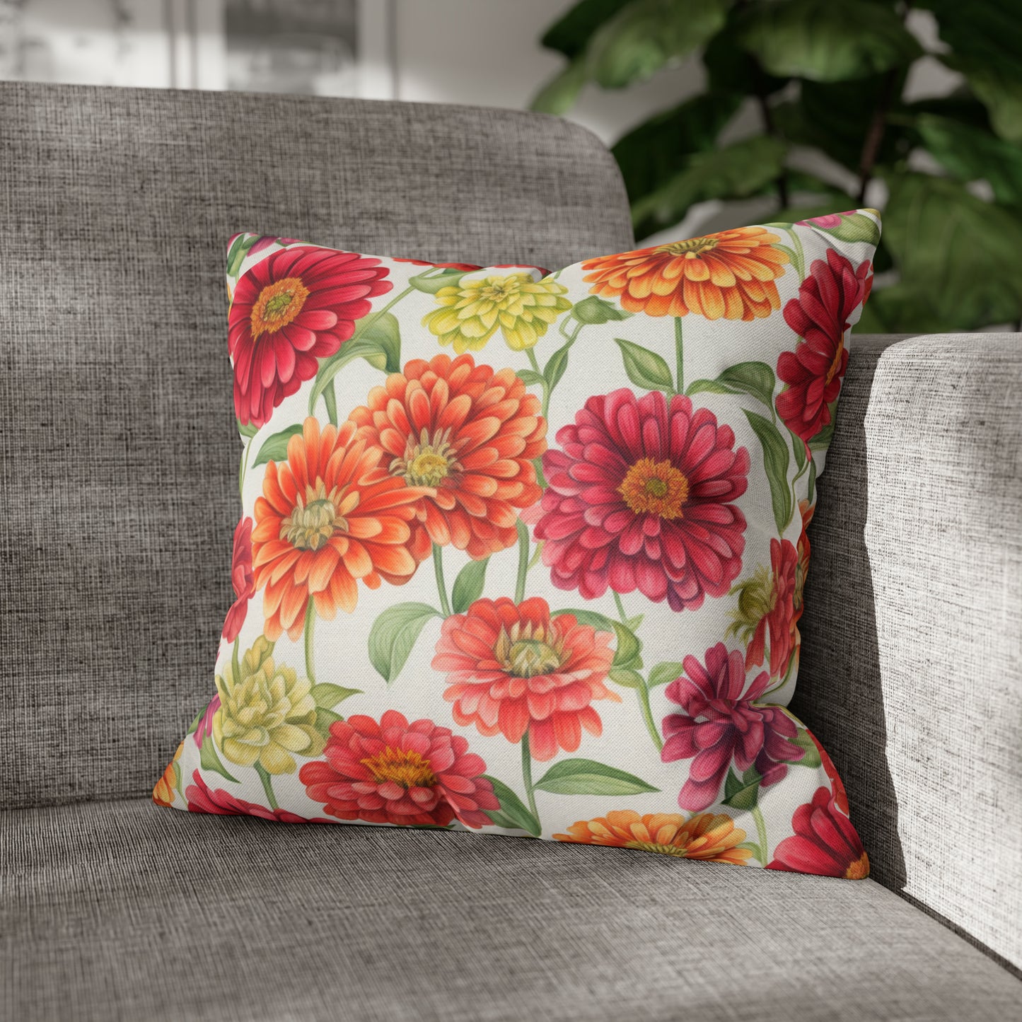 Zinnias Square Pillow Case