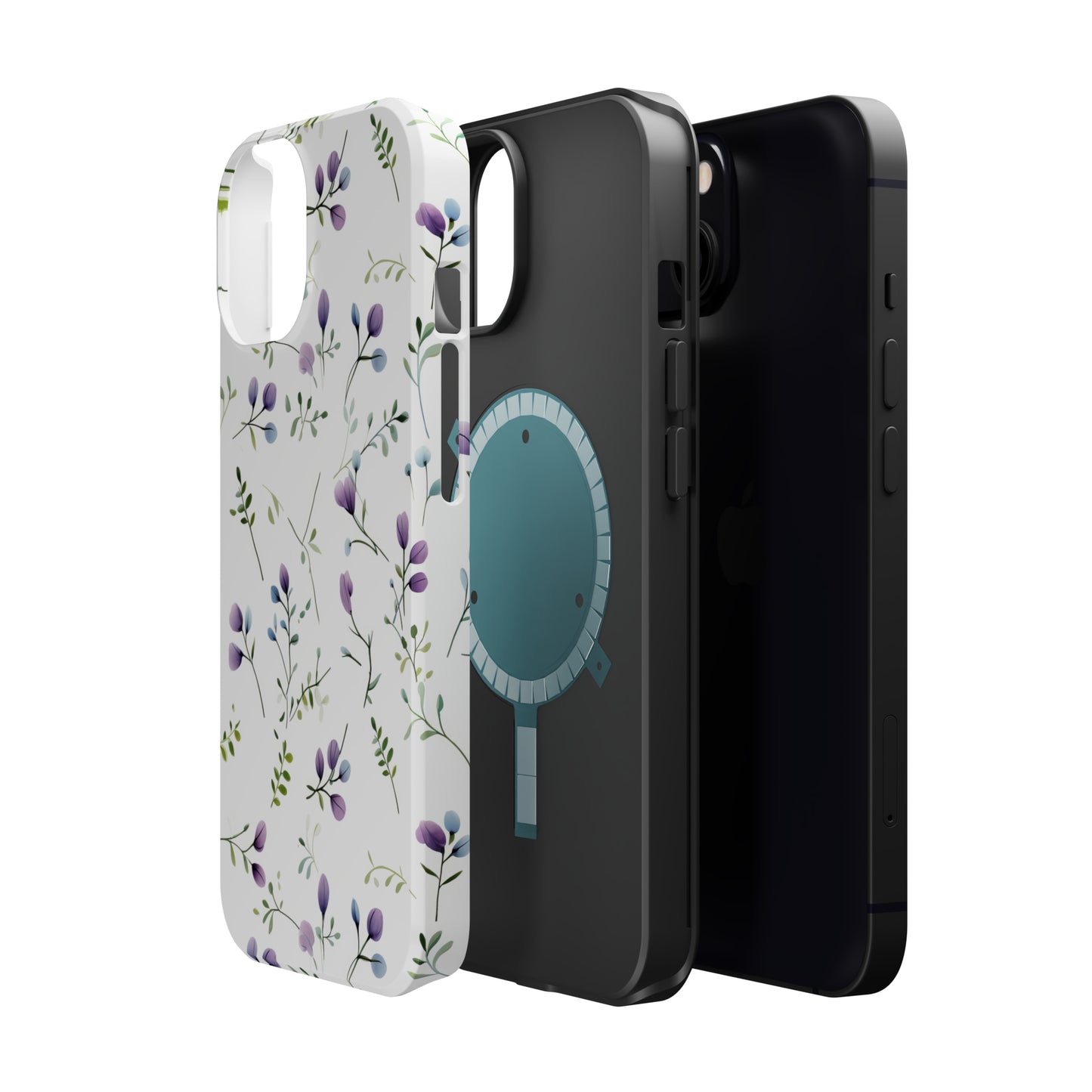Dainty Purple Wildflowers MagSafe Tough iPhone Case