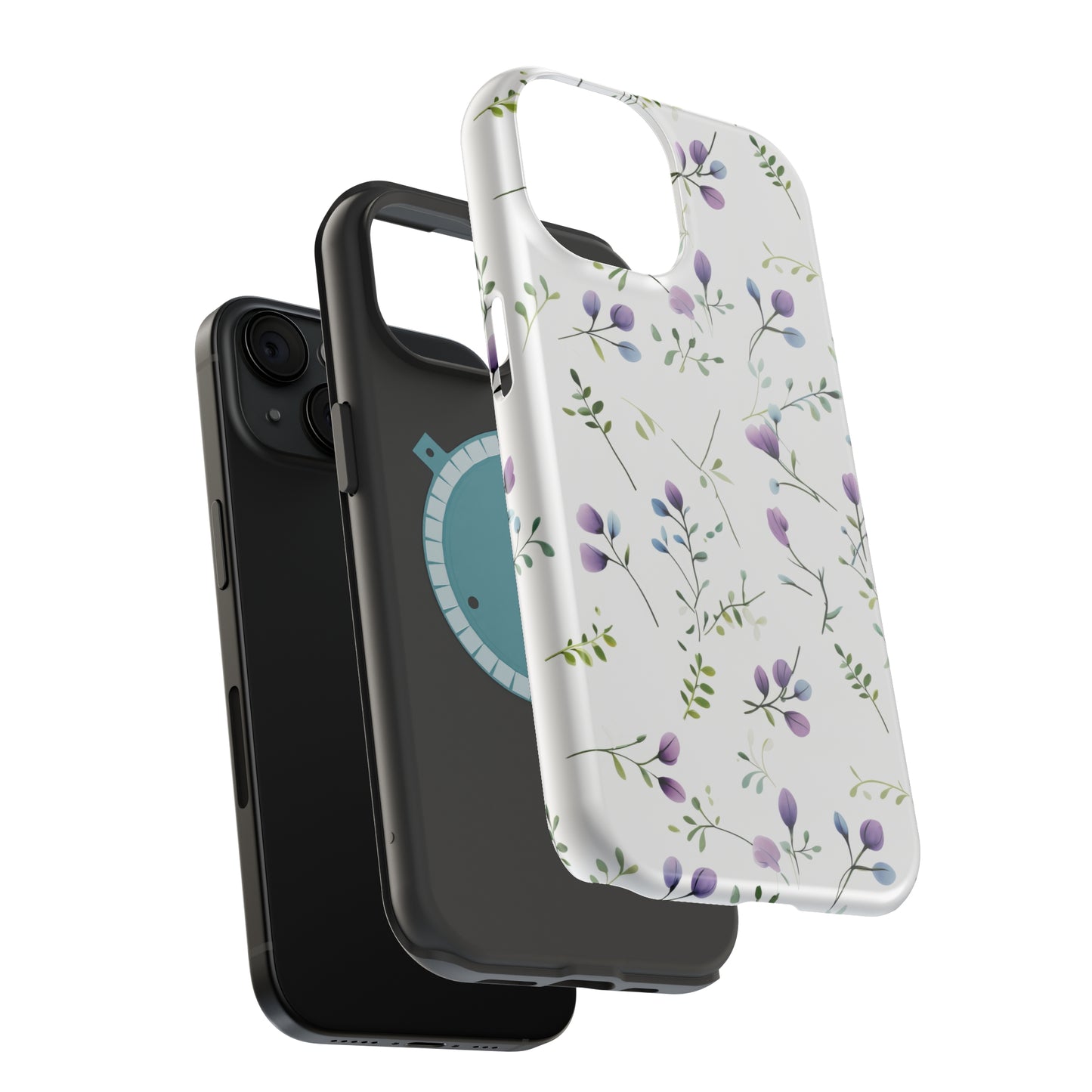 Dainty Purple Wildflowers MagSafe Tough iPhone Case