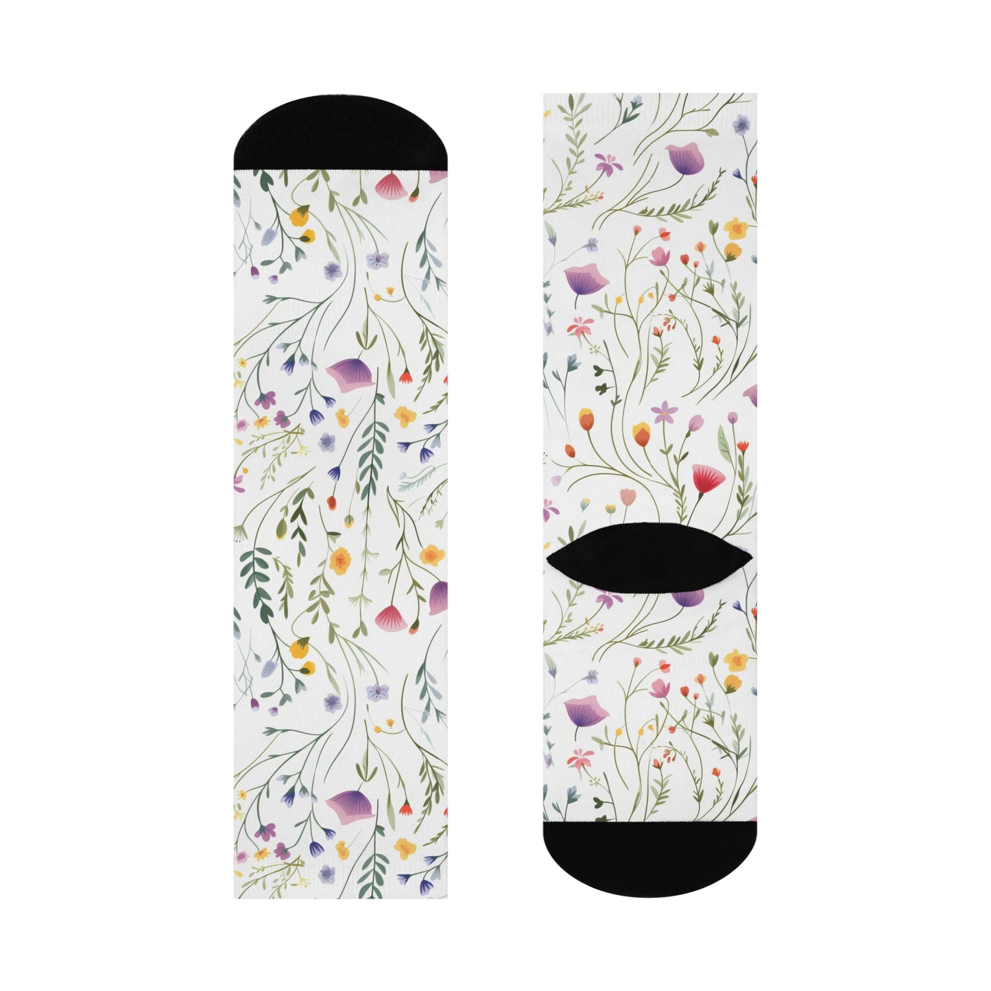 Dainty Wildflowers Cushioned Crew Socks