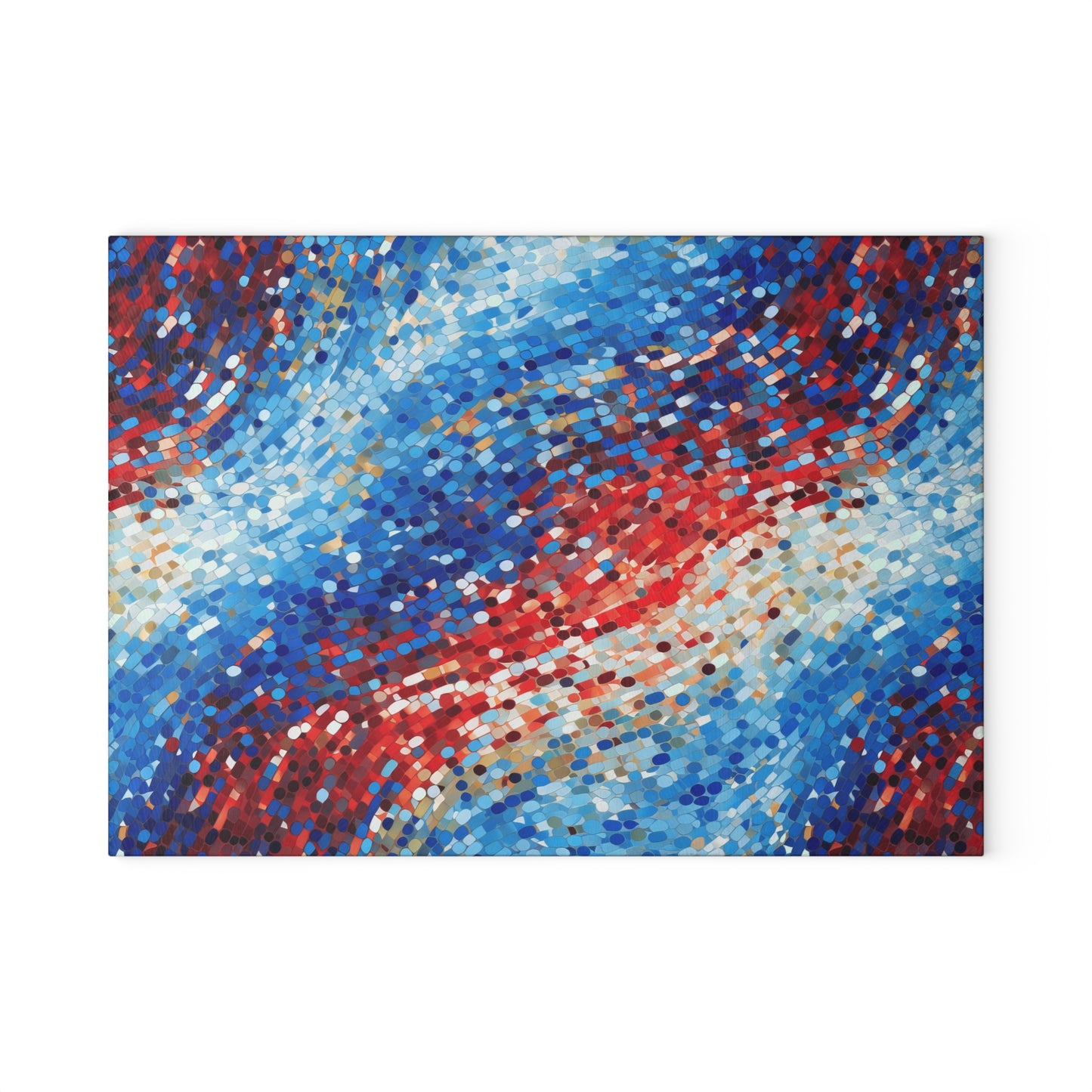 Red, White and Blue Glass Cutting Board
