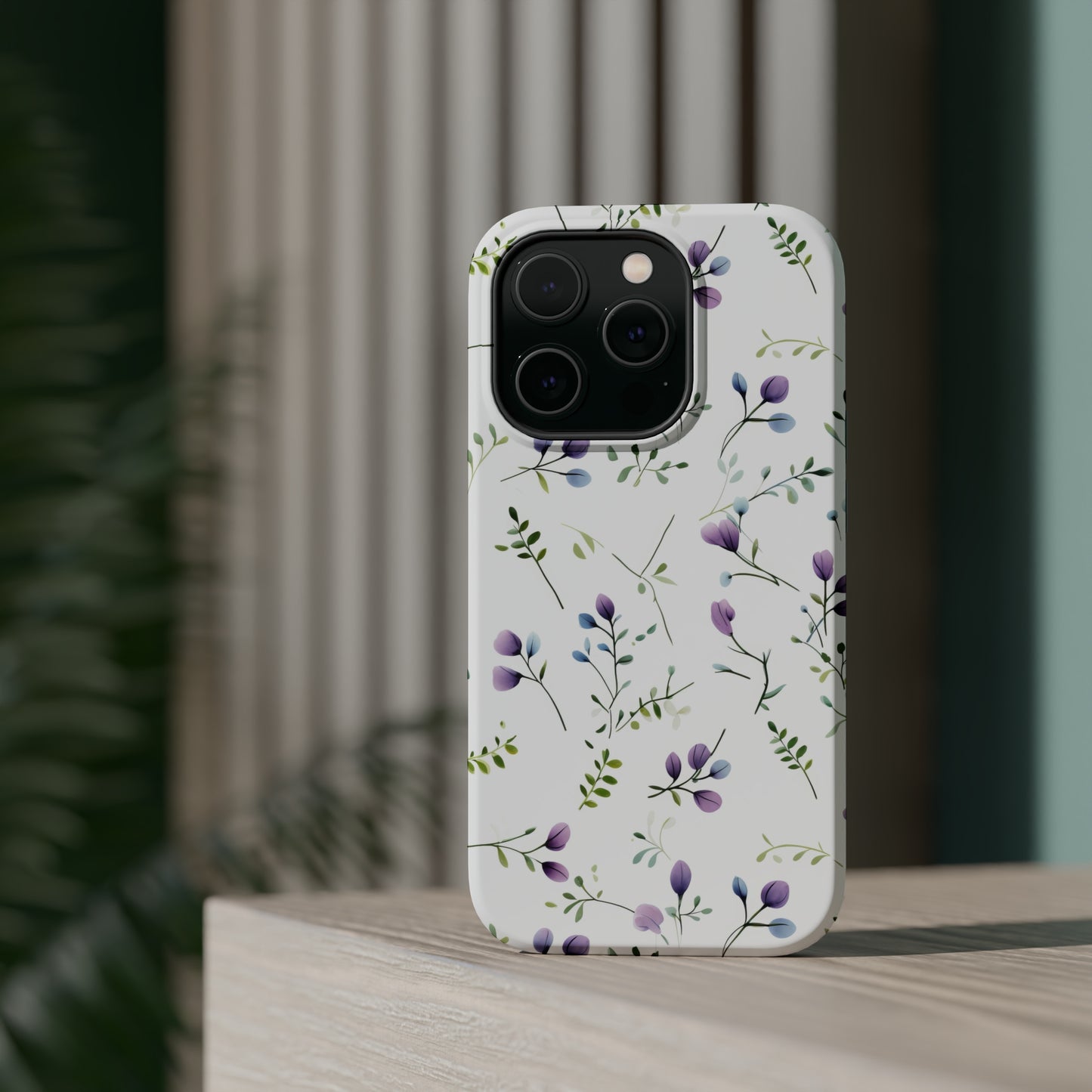Dainty Purple Wildflowers MagSafe Tough iPhone Case