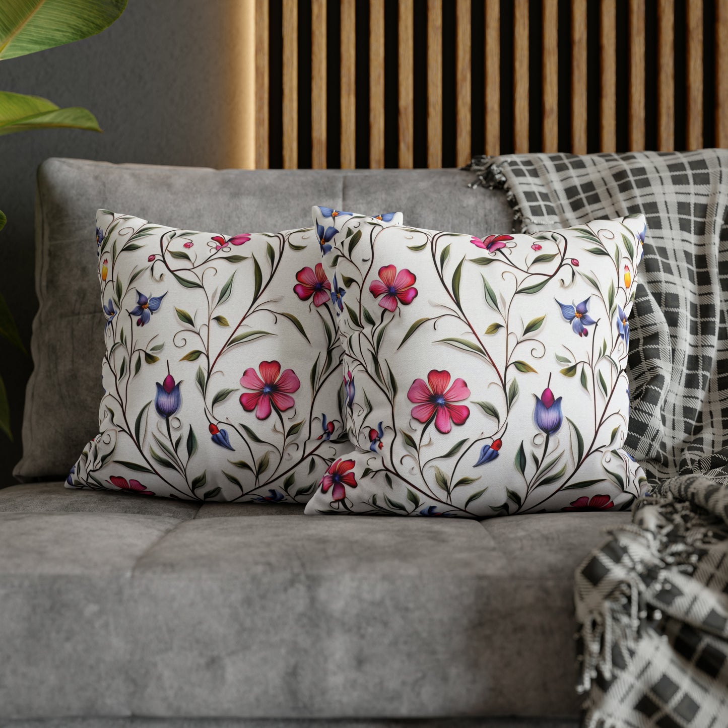 Fancy Flowers Square Pillow Case
