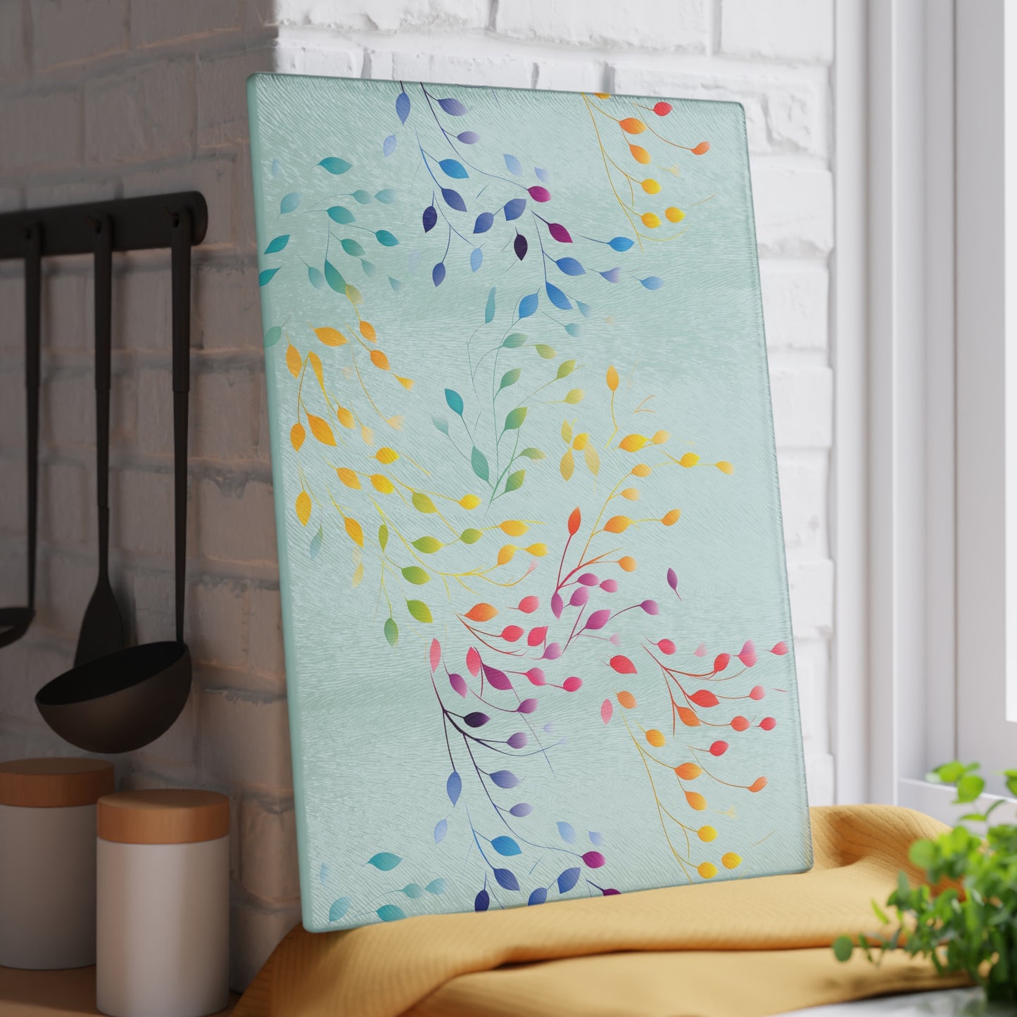 Prismatic Vines Glass Cutting Board