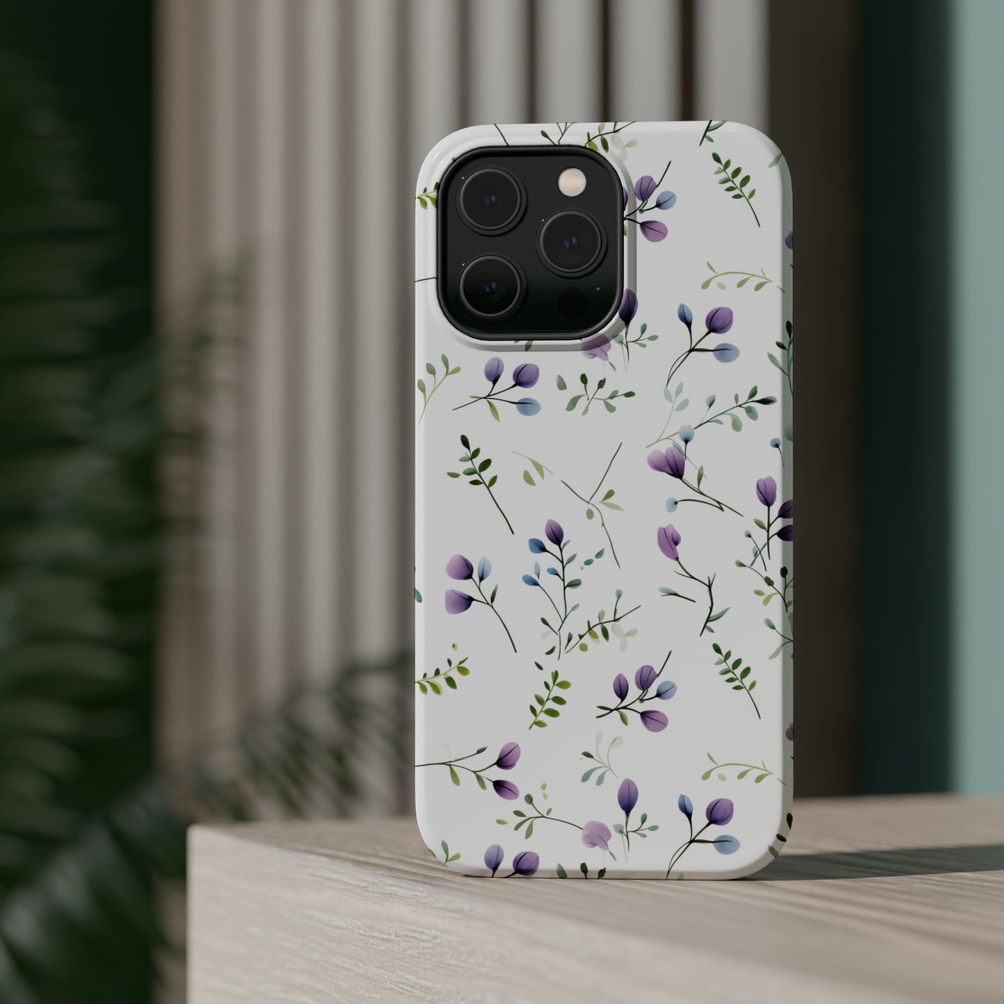 Dainty Purple Wildflowers MagSafe Tough iPhone Case